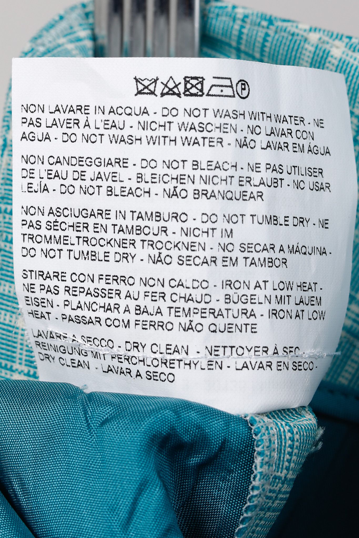 Etro Etro Teal Plaid Wool Straight-Leg Trousers Size 33" - 11 Thumbnail
