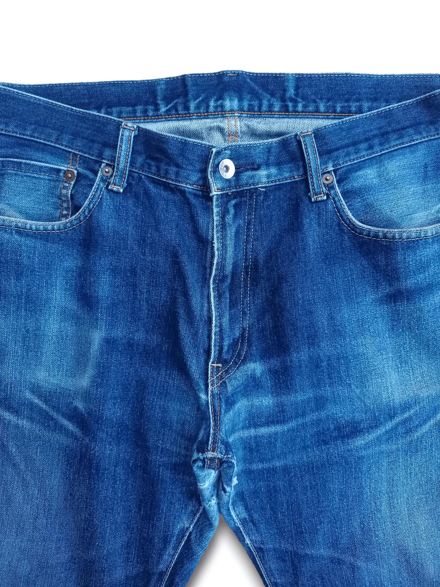 Japanese Brand × Uniqlo Vintage Japanese Uniqlo Selvedge Distressed Loose Jeans Size US 35 - 4 Thumbnail