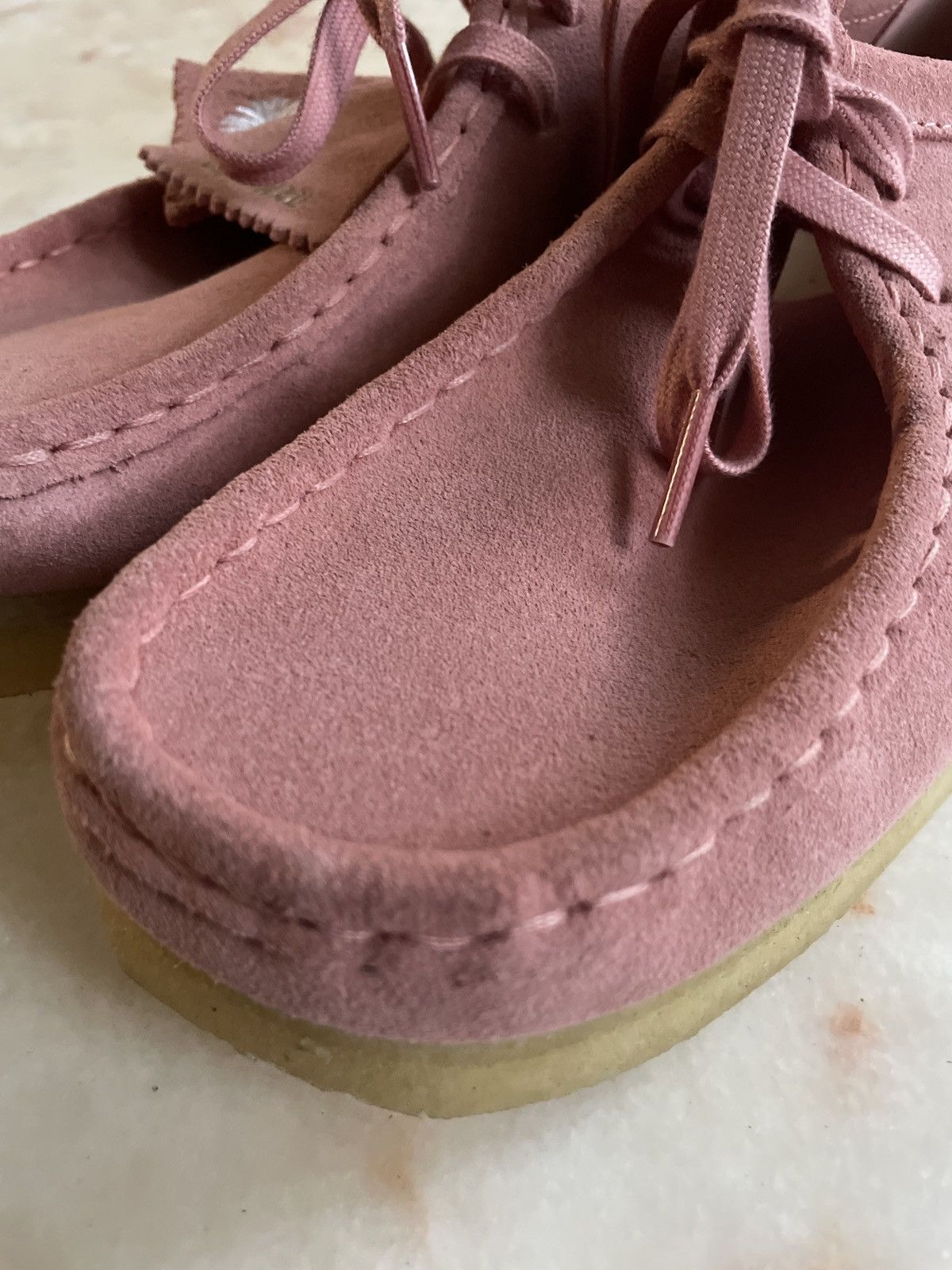 Clarks WALLABEE CLARKS ORIGINALS BLUSH PINK SUEDE SHOES Size US 9.5 / IT 39.5 - 10 Thumbnail