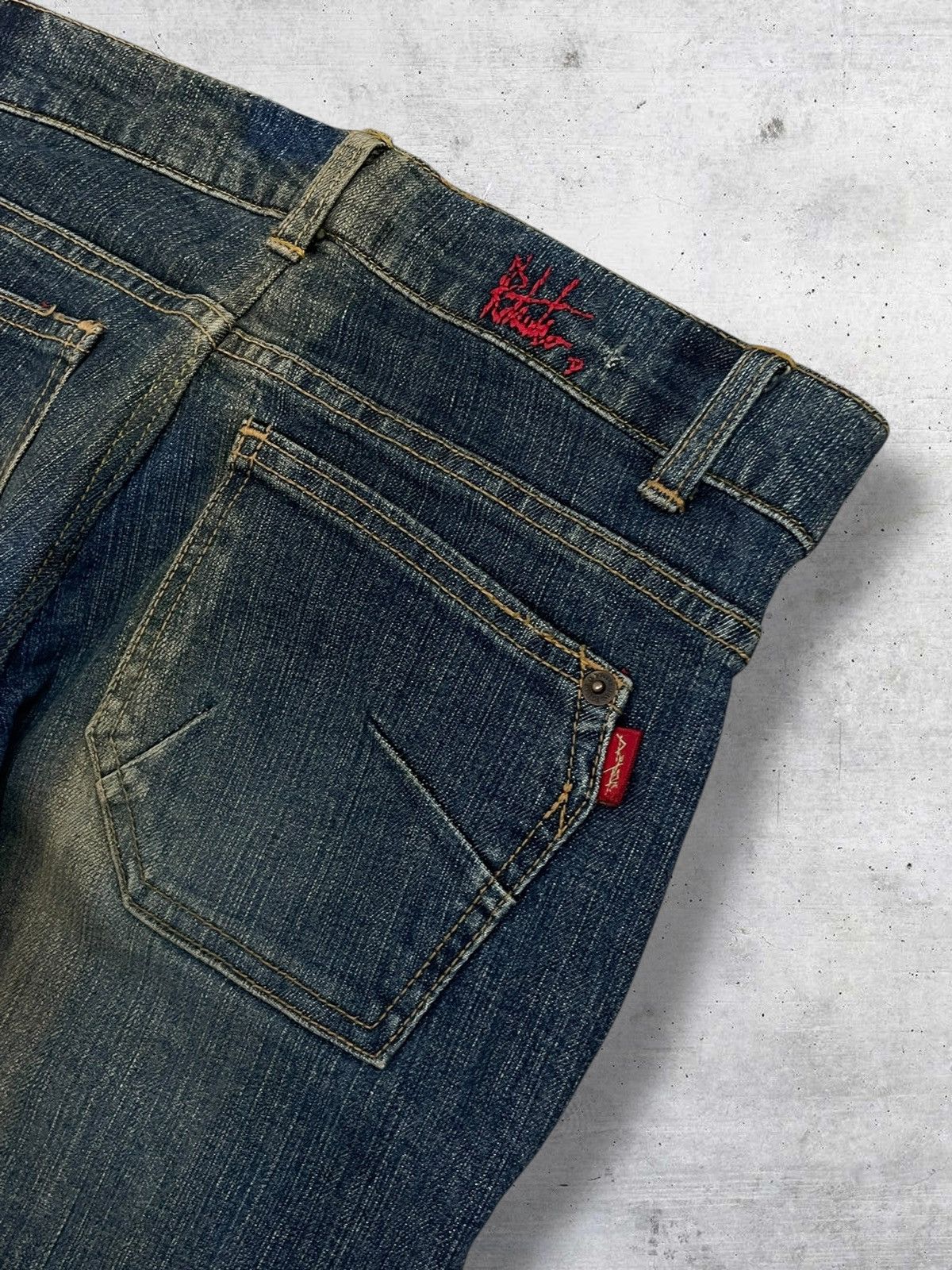 Tornado Mart RITSUKO SHIRAHAMA 1990S JAPAN DESIGNER FLARED DISTRESS DENIM Size US 28 / EU 44 - 11 Thumbnail