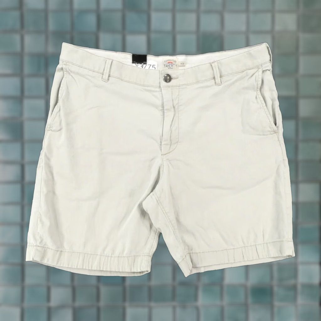 Faherty Faherty Shorts Mens 35 Chino Flat Front Beige Casual Preppy Size US 35 - 1 Thumbnail