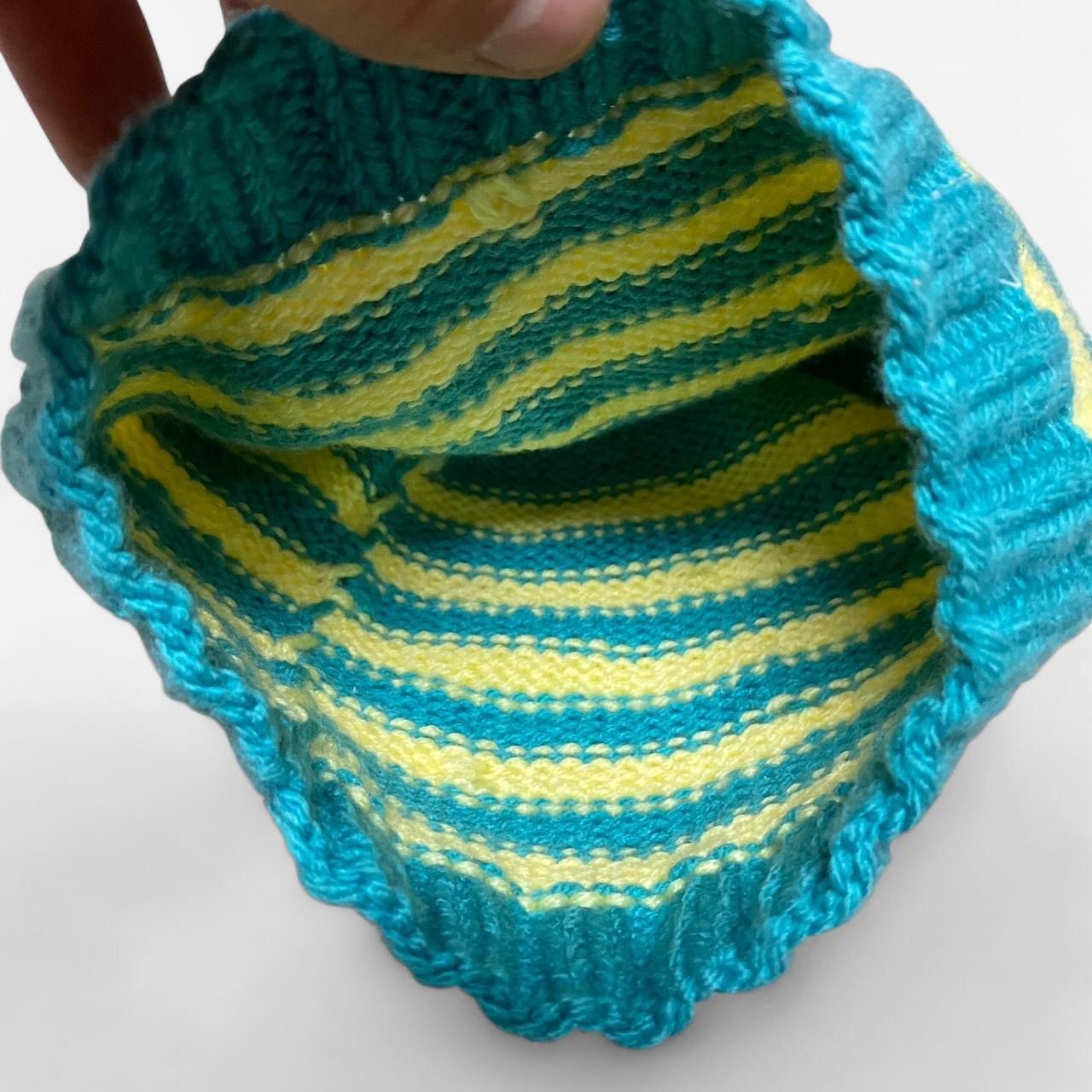Other Vintage handmade baby blue and cream stripped beanie Size ONE SIZE - 2 Thumbnail