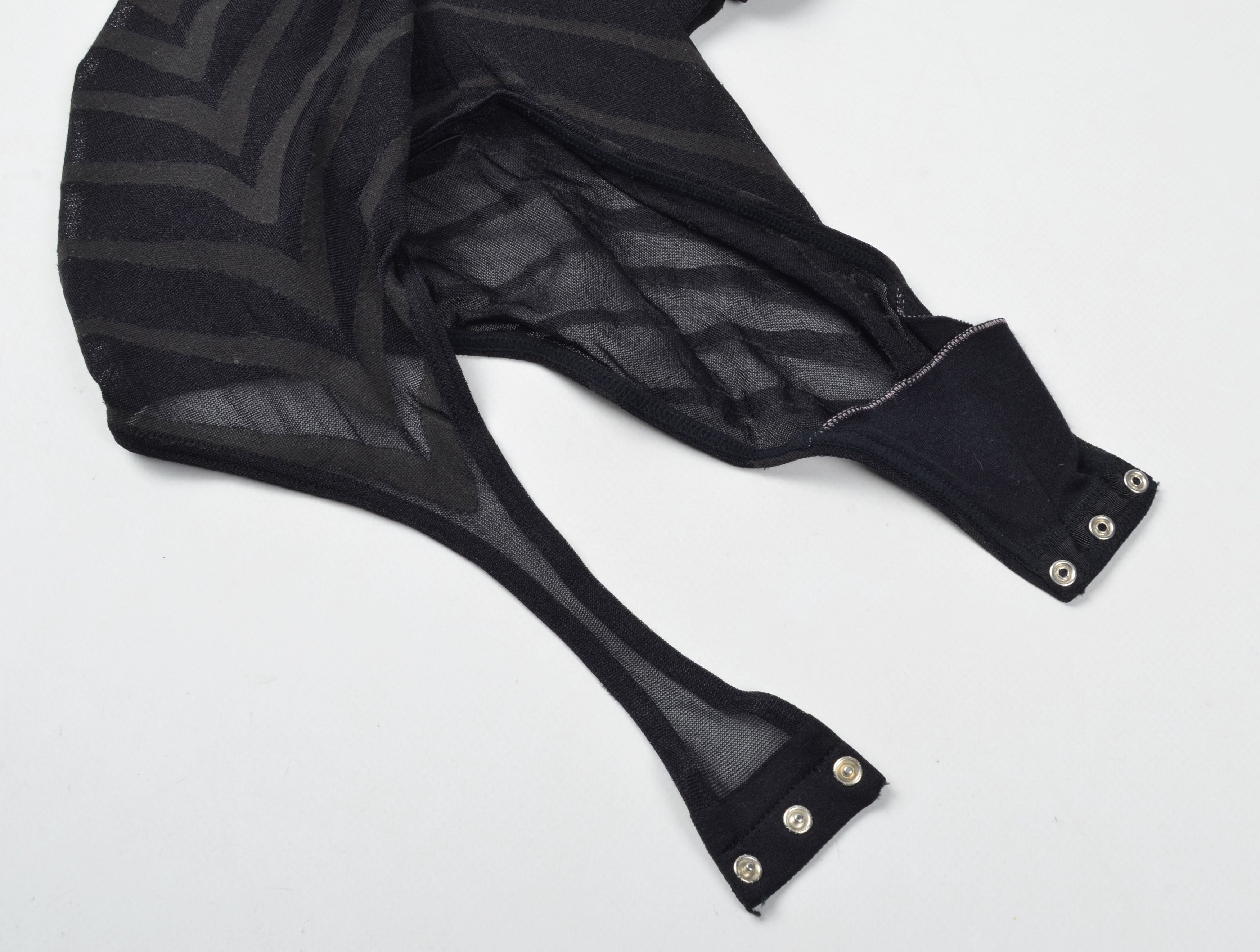 Vintage × Wolford Wolford Y2K Mesh Striped Coquette String Cami Bodysuit Size ONE SIZE - 9 Thumbnail