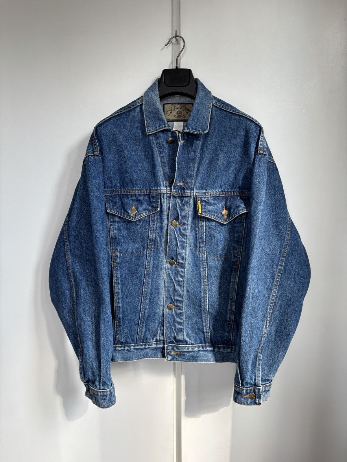 Armani 90’s Armani Jeans Cropped Denim Jacket Size US L / EU 52-54 / 3 - 1 Thumbnail