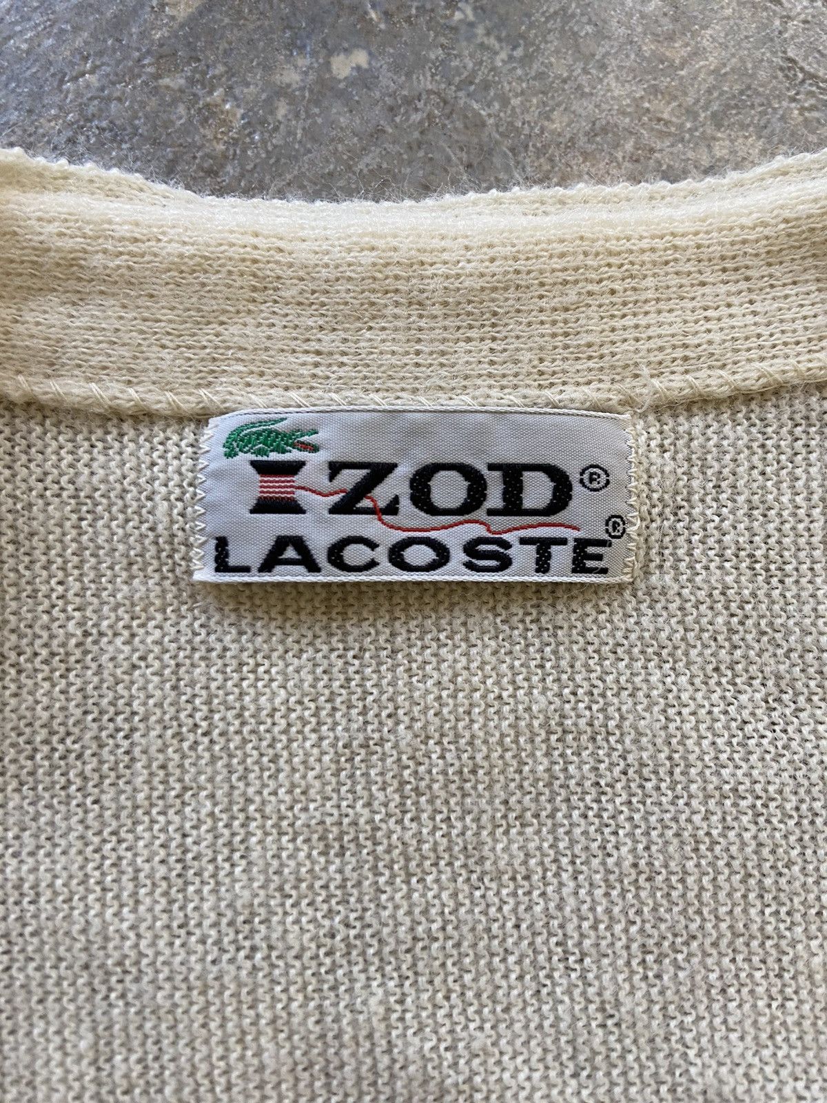 Lacoste 1960s true vintage cream lacoste cardigan Size US L / EU 52-54 / 3 - 3 Thumbnail
