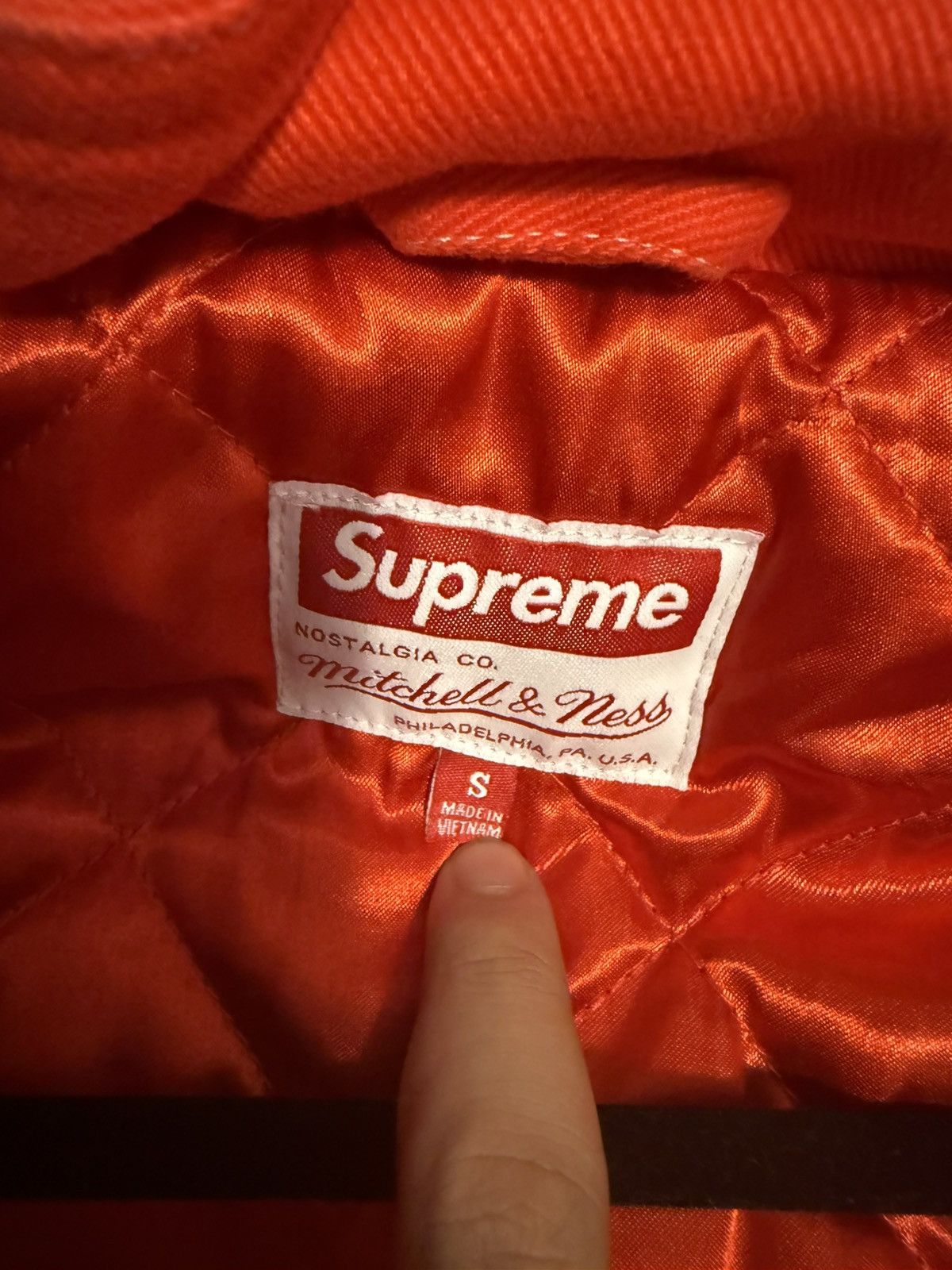 Mitchell & Ness × Supreme Supreme Mitchell & Ness Twill Stadium Jacket ‘Red’ Size US M / EU 48-50 / 2 - 6 Thumbnail
