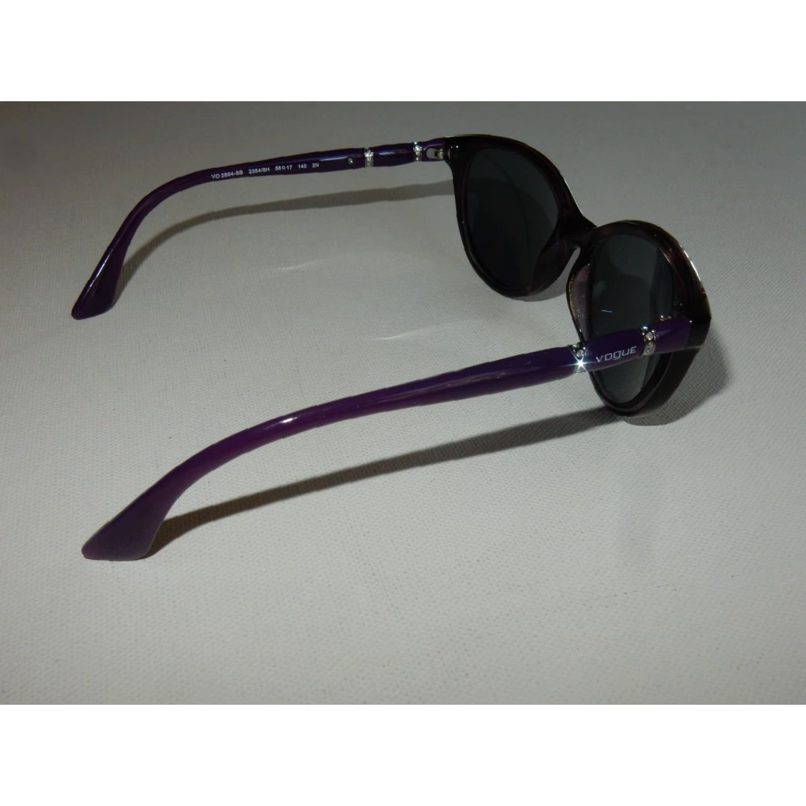 Vogue VINTAGE Vogue Sunglasses Frames Only 56 17 140 Purple Women Adult One Size Clear Frames, 56mm 17mm 140mm - Womens Size ONE SIZE - 3 Thumbnail