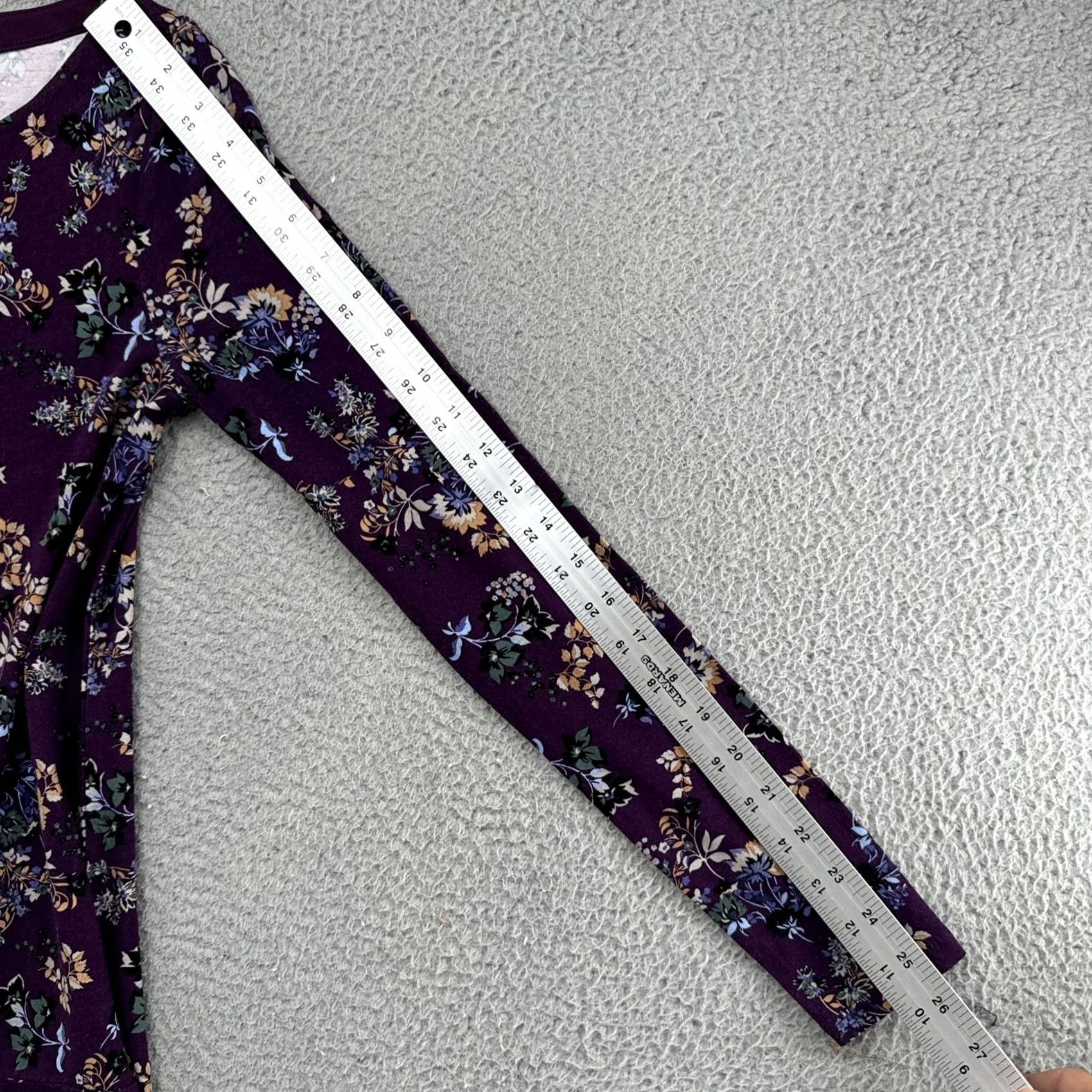 Loft LOFT Women's Purple Floral Long Sleeve Shirt Dress XS Size XS / US 0-2 / IT 36-38 - 5 Thumbnail