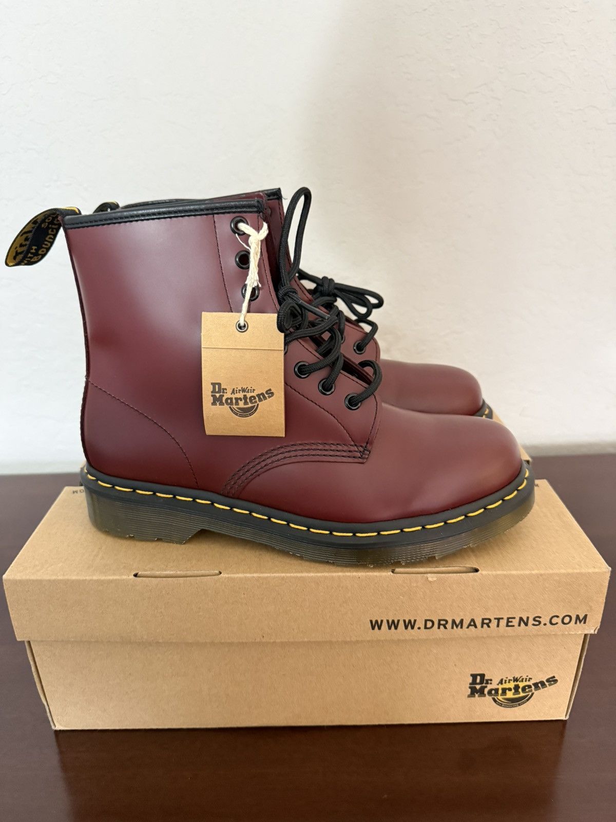 Dr. Martens NWT Dr. Martens 1460 Smooth Leather Lace Up Cherry Red Boots Size US 8 / EU 41 - 1 Thumbnail