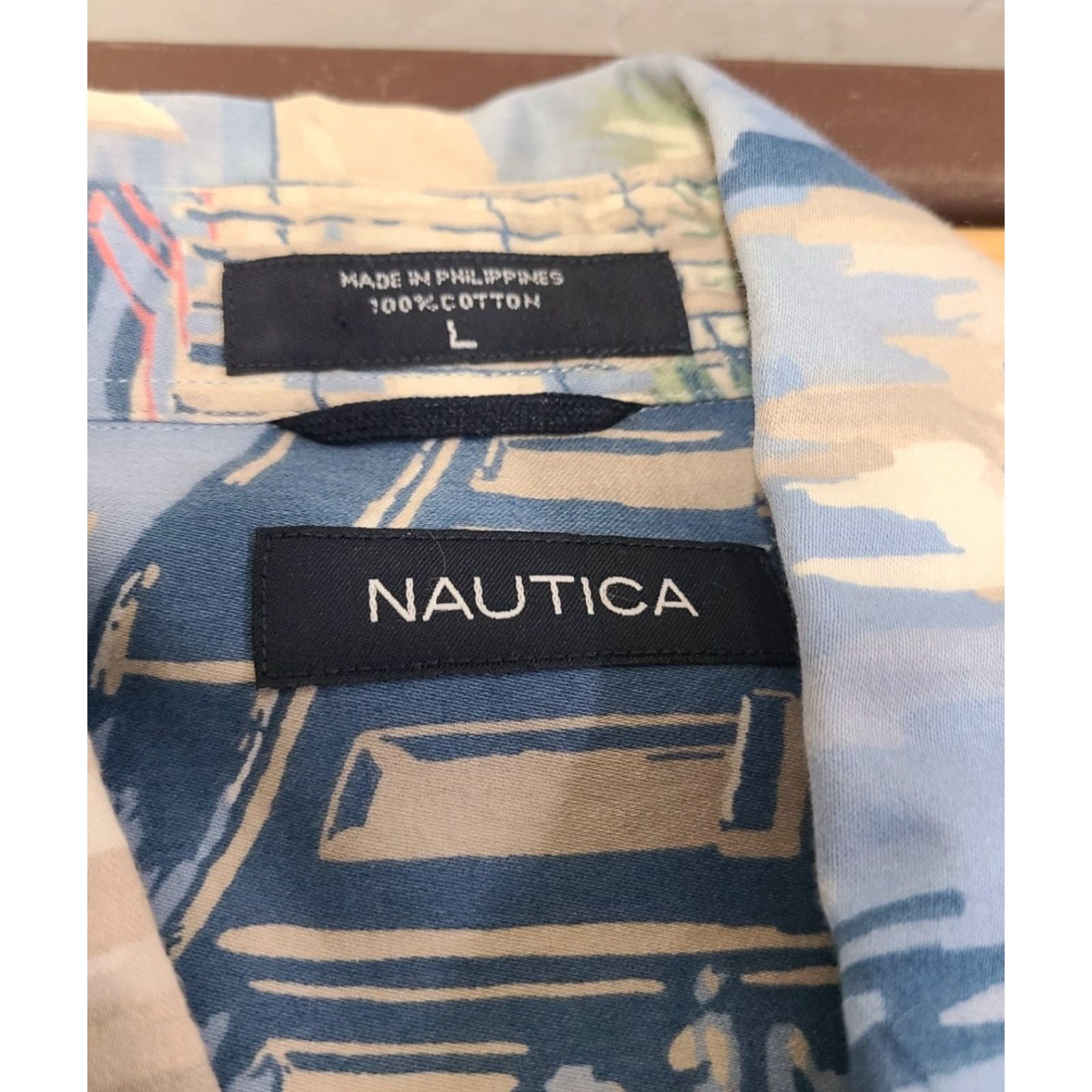Nautica Nautica Mens Hawaiian Shirt Light Blue Multi Beach Lighthouse Size Large Size US L / EU 52-54 / 3 - 4 Thumbnail