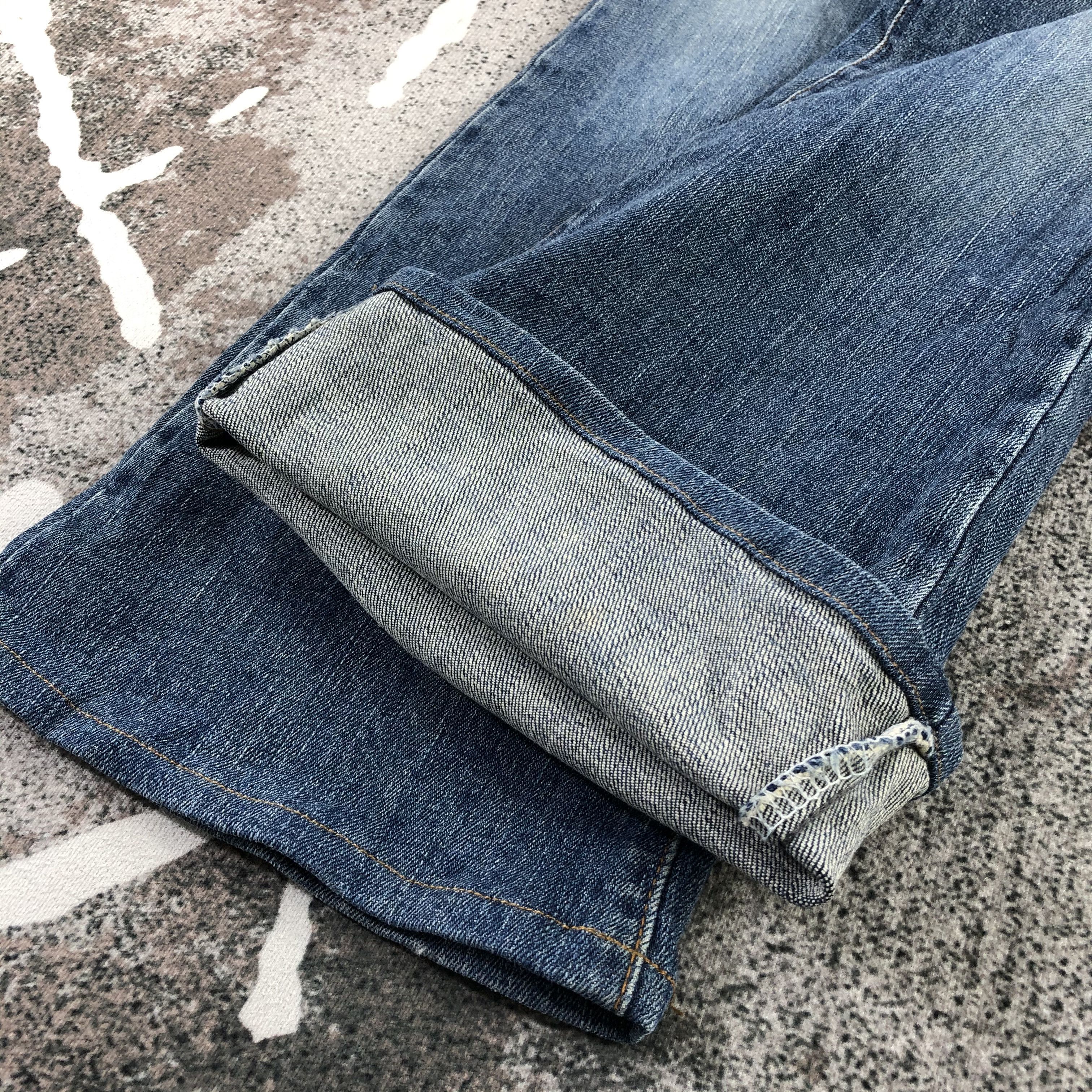 Japanese Brand Brappers Nudist Jeans Blue Wash Flare Denim KJ1344 Size 29" - 5 Thumbnail