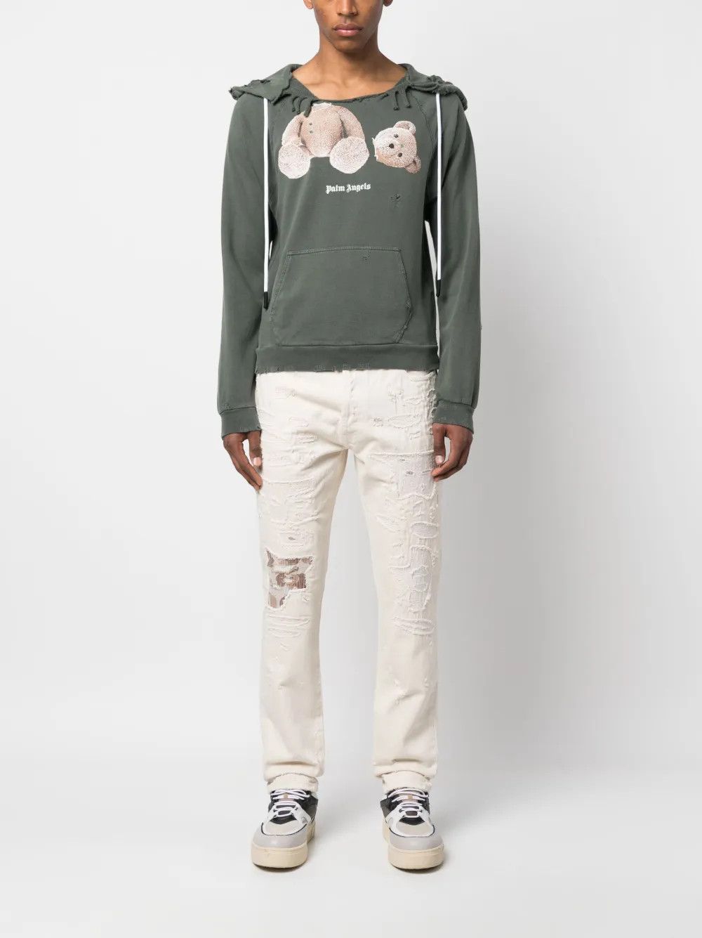 Palm Angels o1y0325 Logo Hoodie in Khaki Size US L / EU 52-54 / 3 - 5 Thumbnail