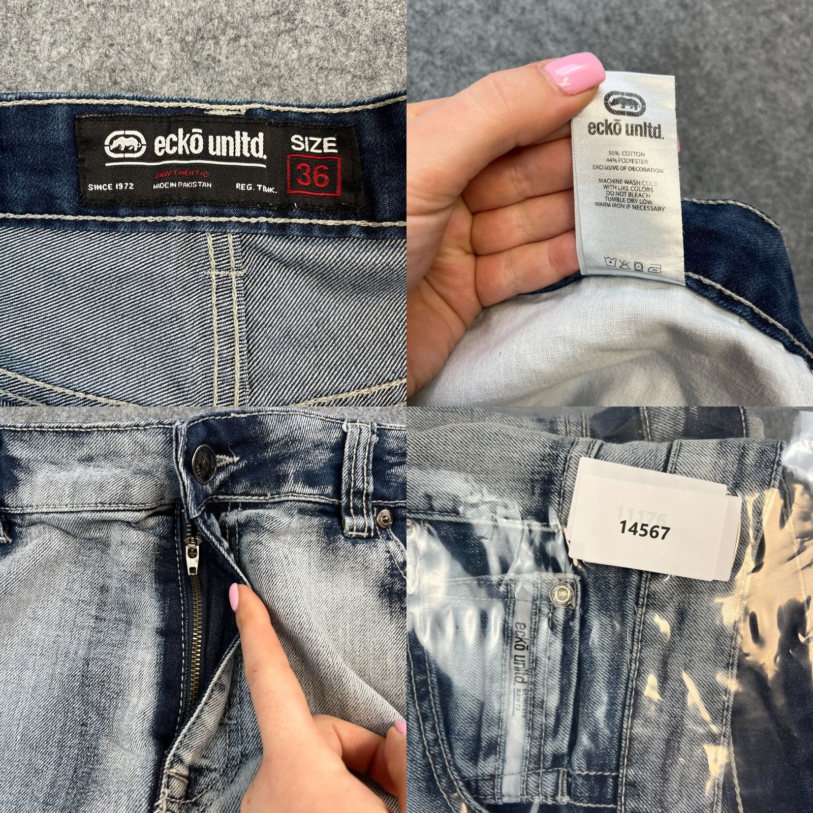 Ecko Unltd. Ecko Mens Denim Shorts Bermuda Casual Hip Hop Vintage 90s Size US 36 / EU 52 - 8 Thumbnail