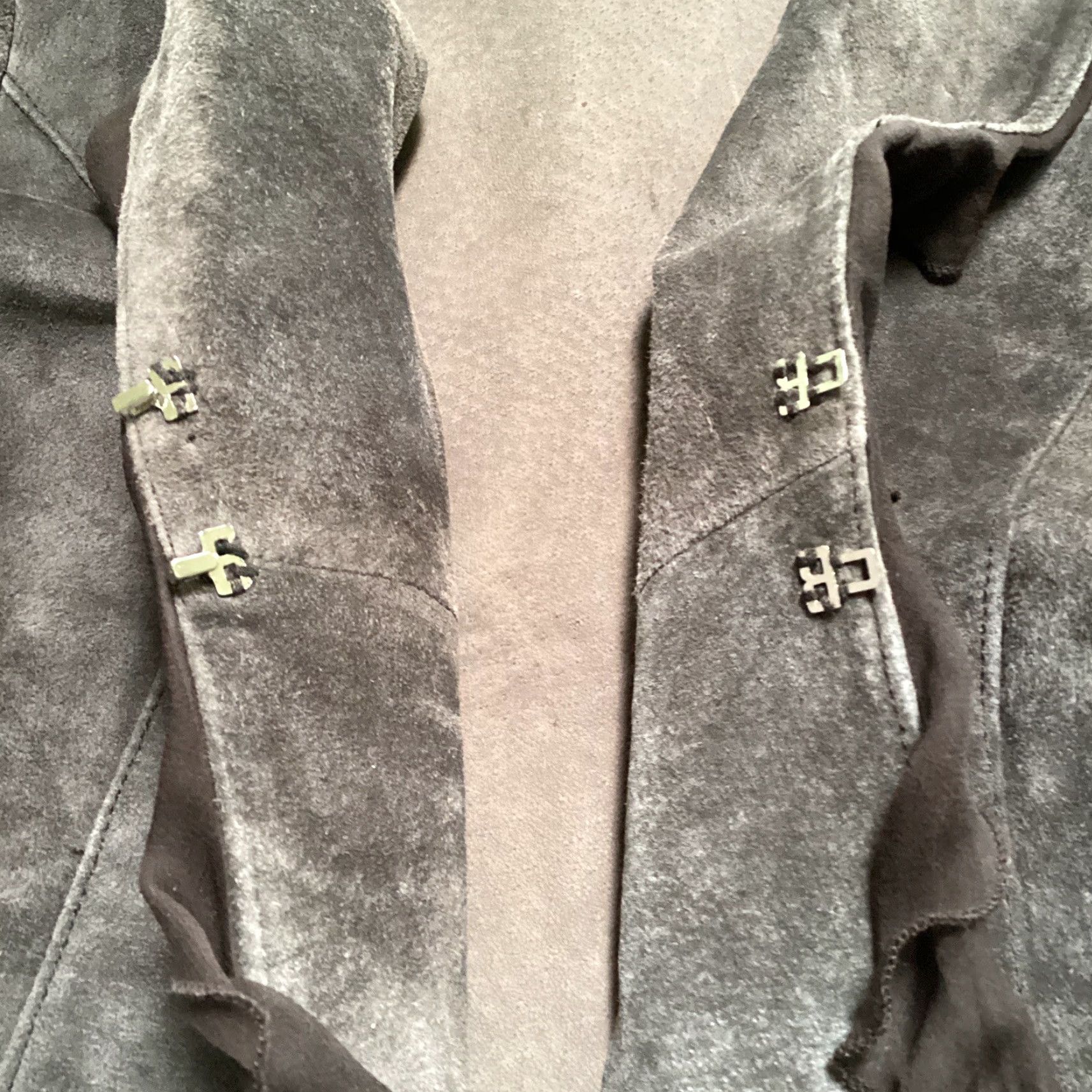 Vintage Monterra Jacket Women S Brown Pig Suede Leather Ruffles Lightweight Western Size S / US 4 / IT 40 - 5 Thumbnail