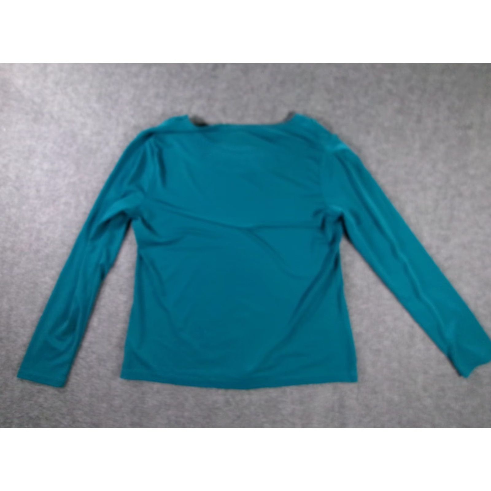 Altea East5th Top Womens L Teal Long Sleeve Pleated Scoop Neck Stretch Polyester Jacket? blouse? Size L / US 10 / IT 46 - 7 Thumbnail