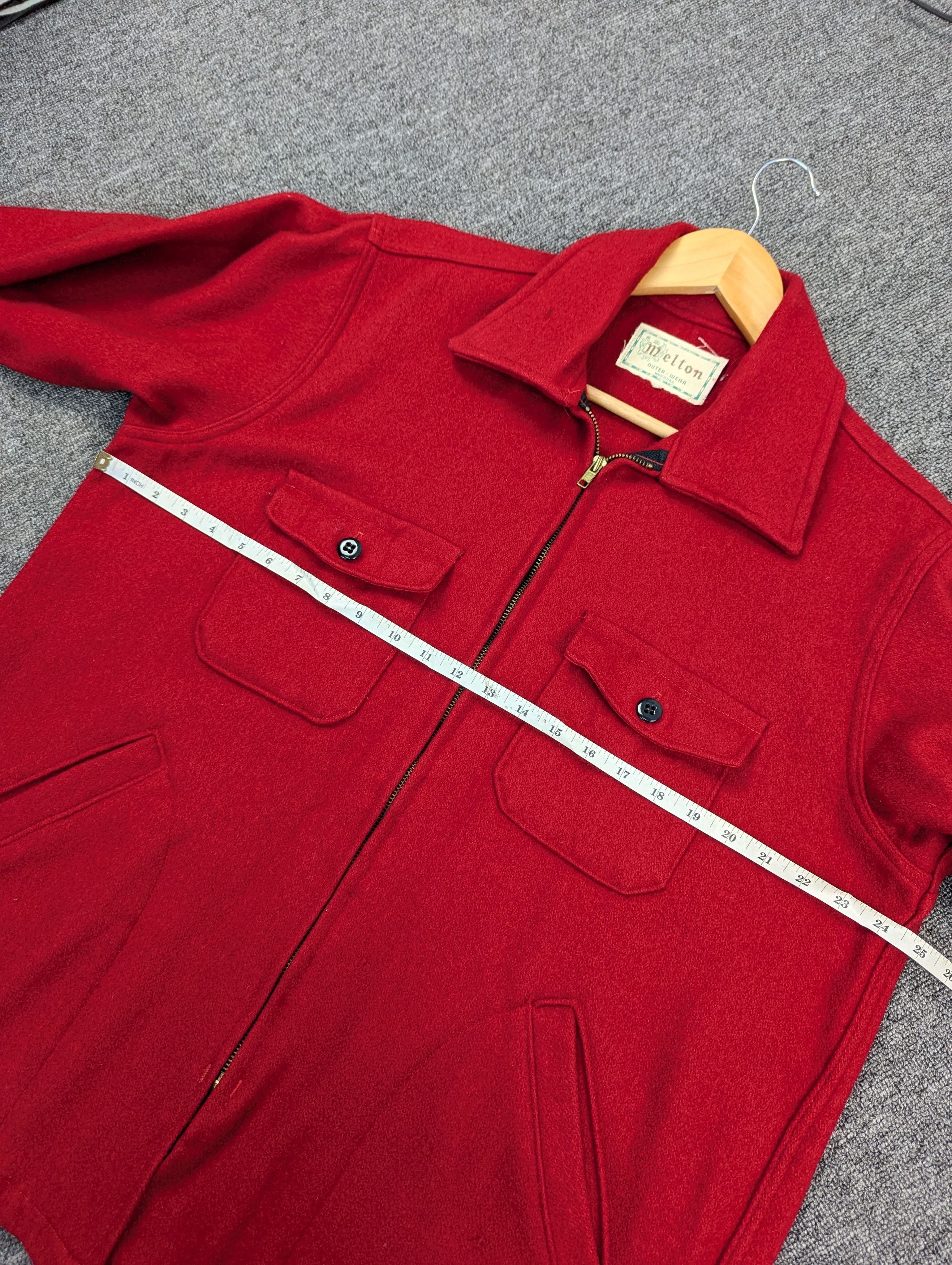 Vintage Vintage 1980s Melton Red Wool Jacket Size US L / EU 52-54 / 3 - 14 Thumbnail