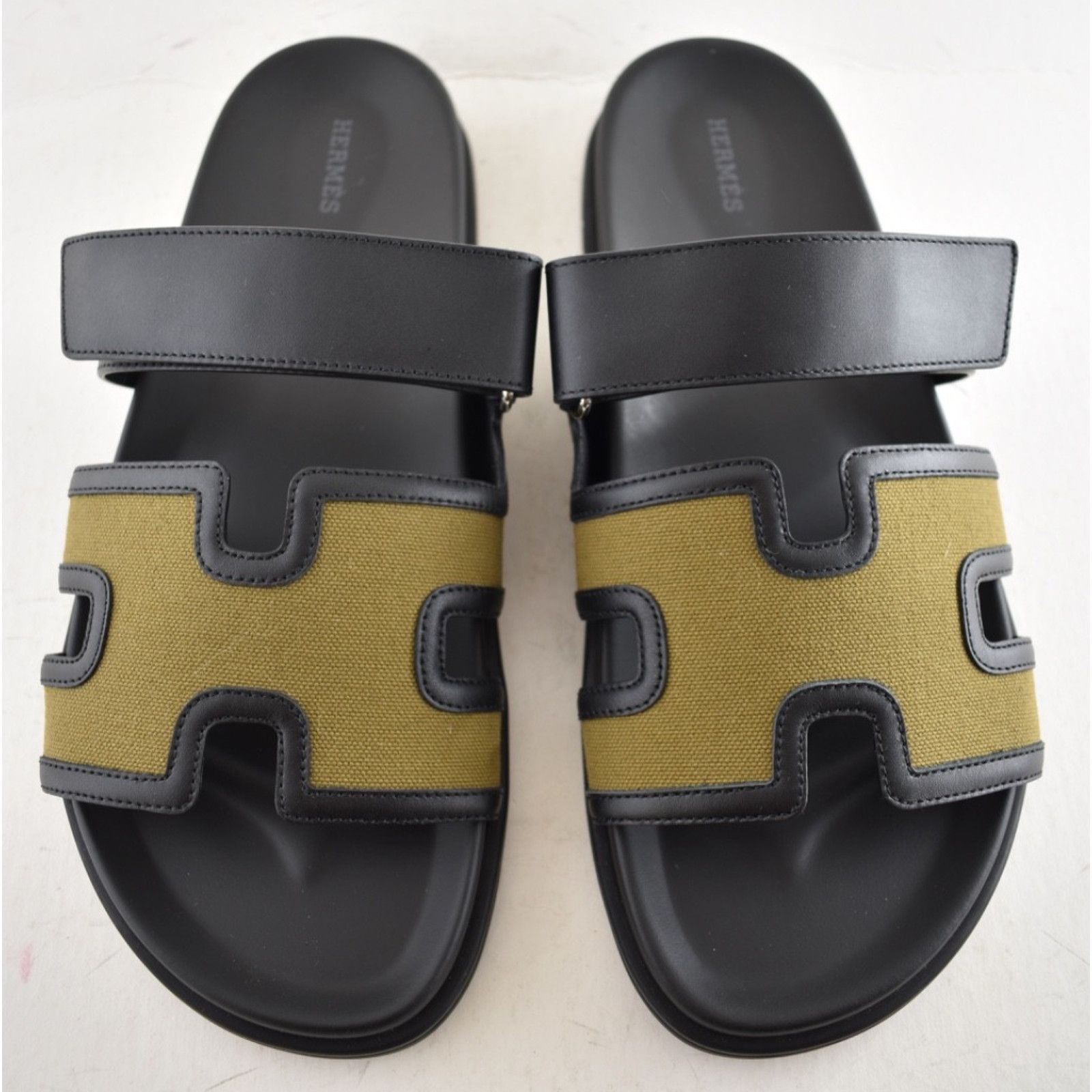 Hermes Hermes Chypre Sandal Mens Black Canvas Cargo Flat 45 12 Size US 12 / EU 45 - 12 Thumbnail