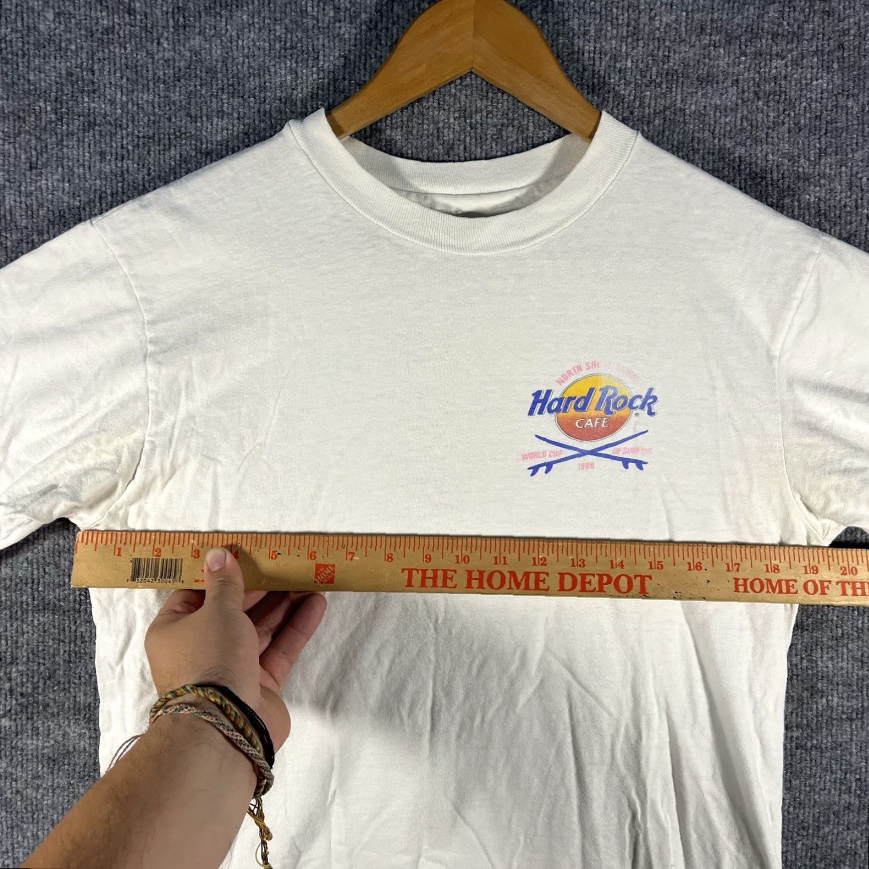 Hard Rock Cafe VINTAGE Hard Rock Cafe T-Shirt 90s Surfing Graphic Print Large White Mens Size US L / EU 52-54 / 3 - 7 Thumbnail
