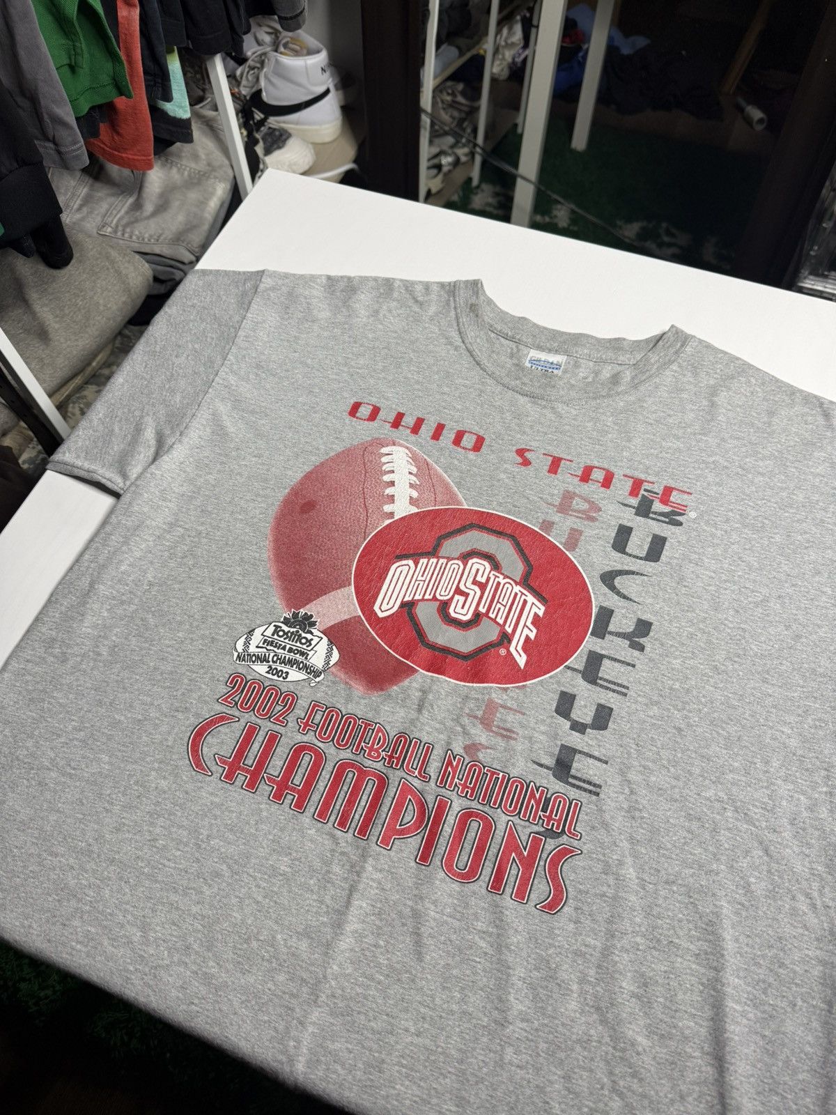 Vintage VINTAGE 2002 OSU Football Champions Tee "Grey" (XL) PREOWNED Size US XL / EU 56 / 4 - 1 Thumbnail