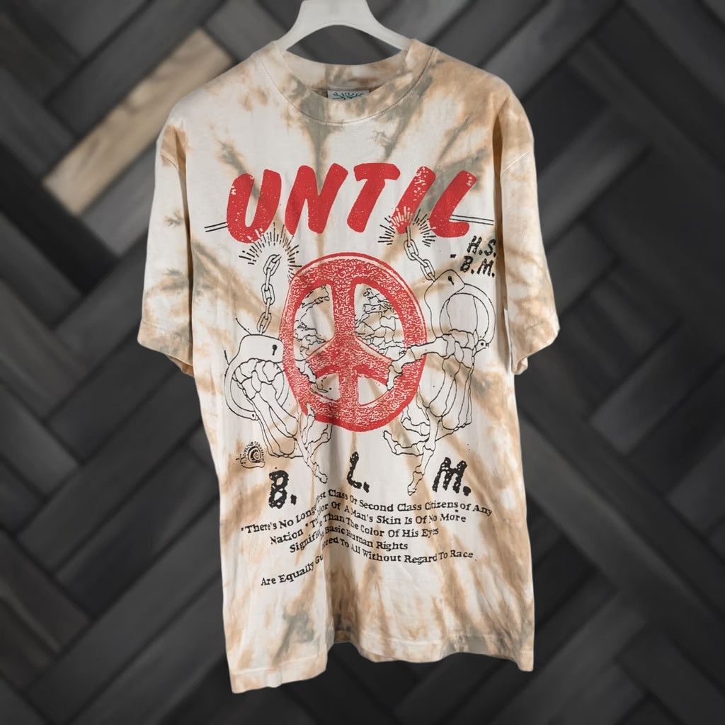 Online Ceramics Online Ceramics T-Shirt Shirt S Multicolor 2020 Tie Dye Until BLM Good Over Evil USA Mens Short Sleeve Climate Activism 19x28 Size US S / EU 44-46 / 1 - 1 Thumbnail