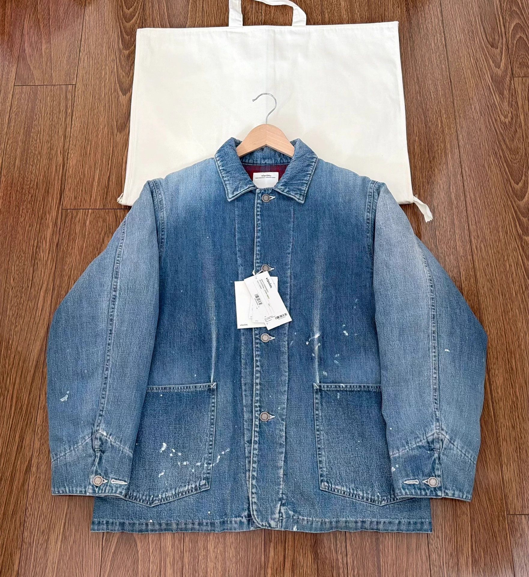 Visvim VISVIM SS DMGD Down Denim Jacket LT.INDIGO 1 NWT Size US S / EU 44-46 / 1 - 1 Thumbnail