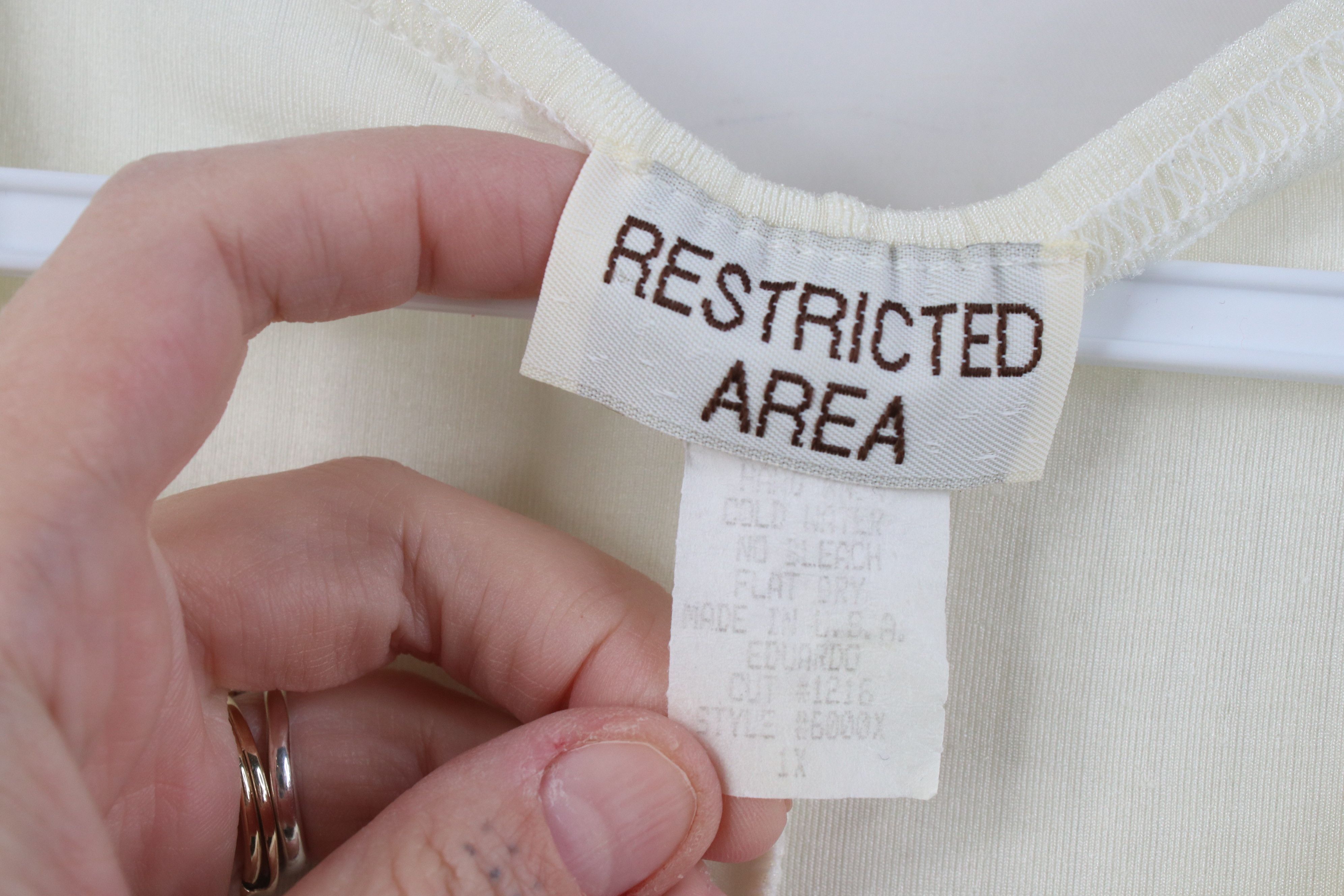 Vintage Vintage 90s Y2K Babydoll Stretch Knit T-Shirt Cream USA Size XL / US 12-14 / IT 48-50 - 6 Thumbnail