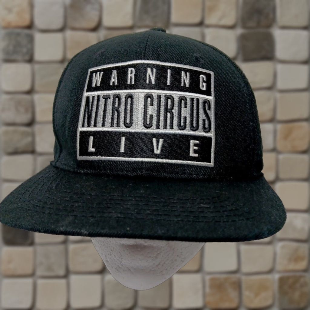 Olive VINTAGE WARNING Nitro Circus Live Cap Hat BMX Skate NOC Embroidered Snap Back Black Men One Size Adjustable Canvas Cotton Blend Shadow Size ONE SIZE - 1 Thumbnail
