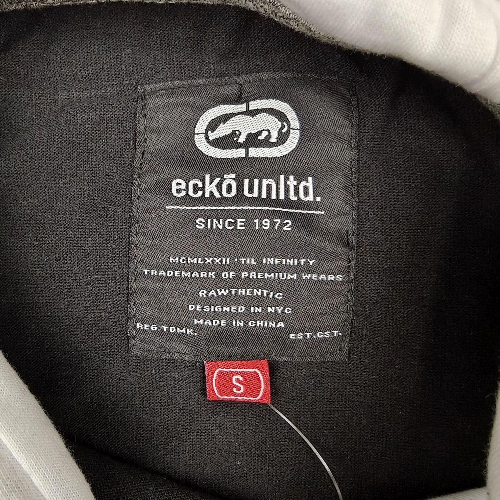 Ecko Unltd. Ecko Unltd Hooded Shirt Mens Small Grey Marled Rhino Graphic Tee Colorblock New Size US S / EU 44-46 / 1 - 5 Thumbnail