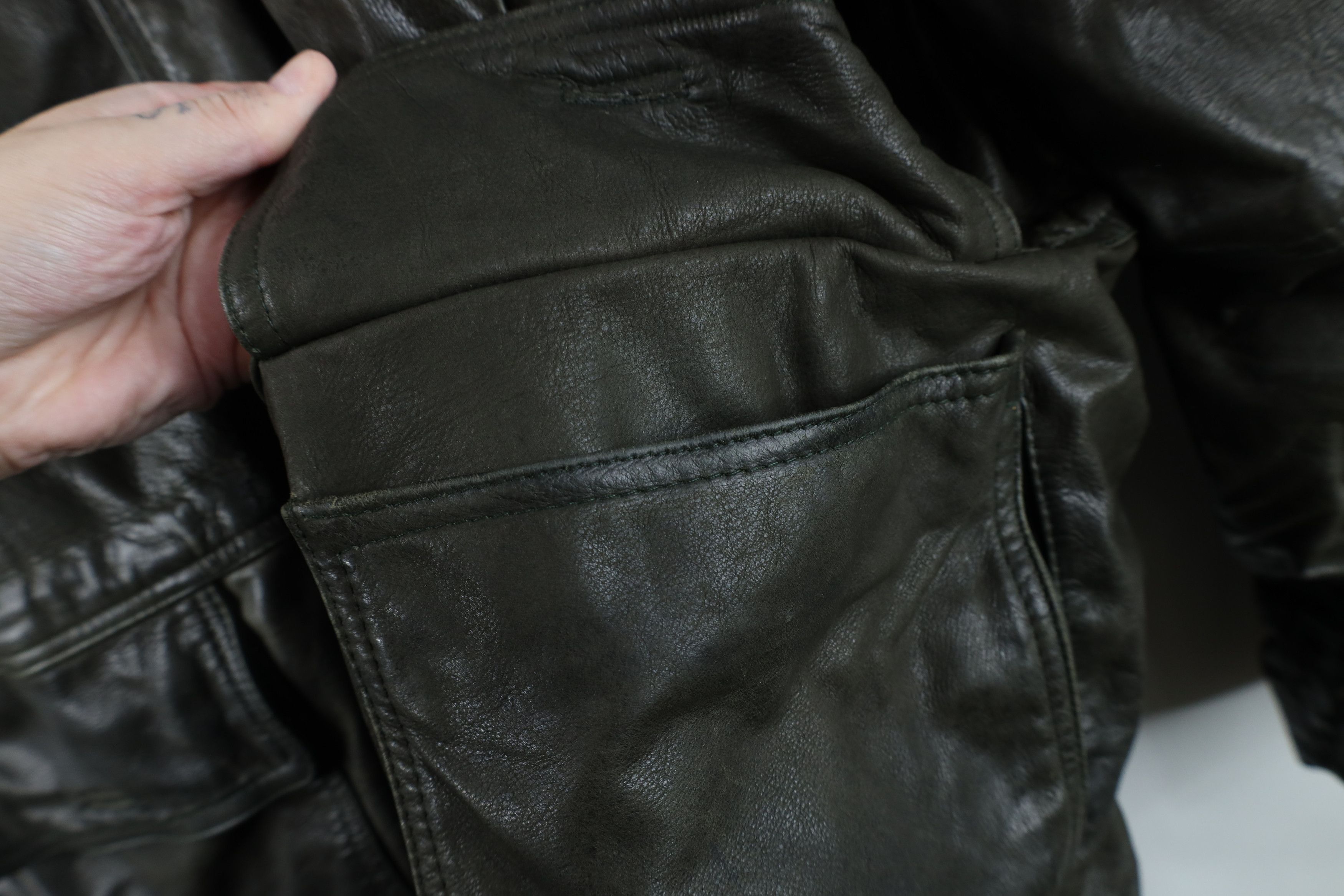Vintage Vintage 90s Streetwear Lined Leather Chore Barn Jacket Size US XXL / EU 58 / 5 - 8 Thumbnail