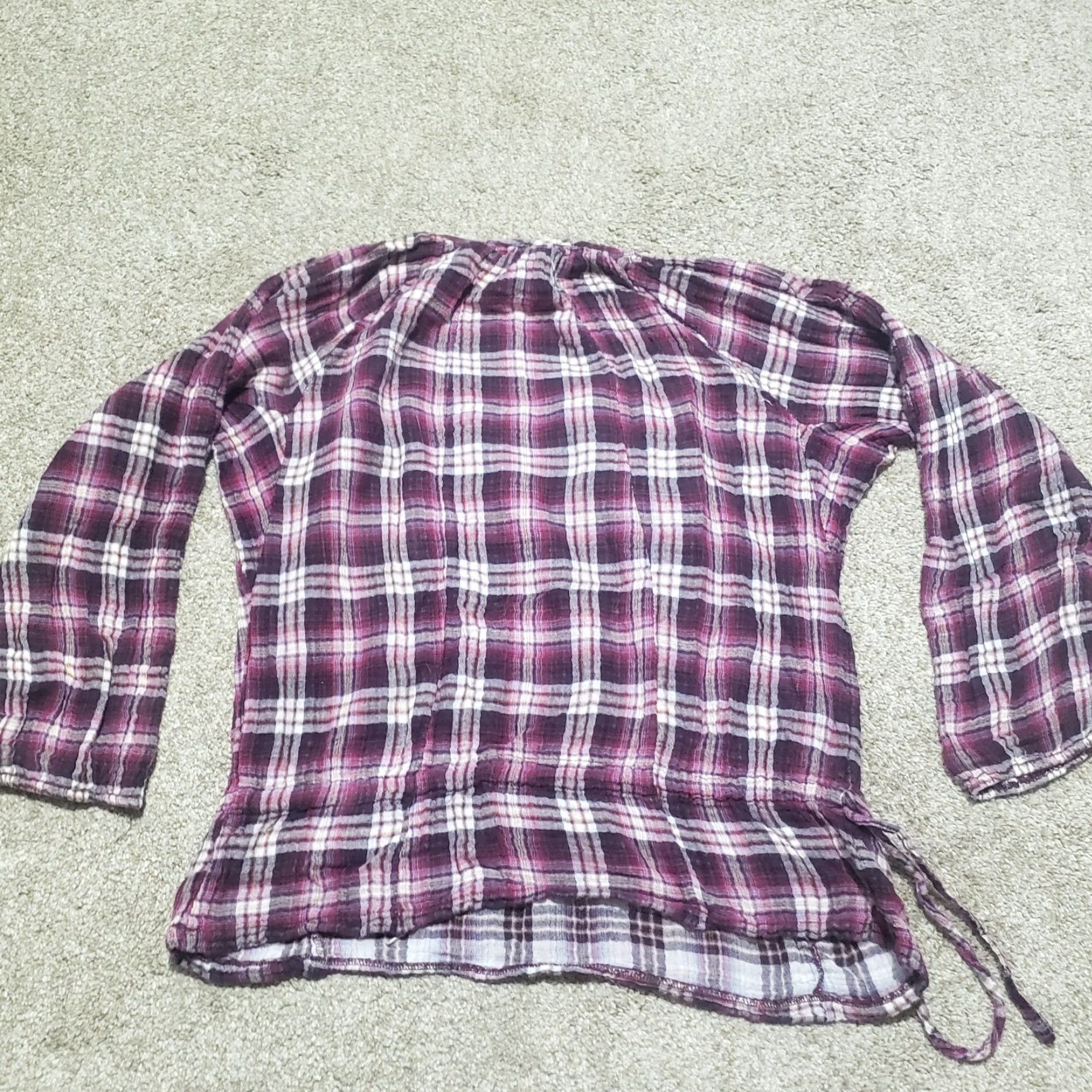 Vintage American Rag Purple Plaid Shirt Long Sleeve Shirt Adult Women's S Small Size S / US 4 / IT 40 - 7 Thumbnail