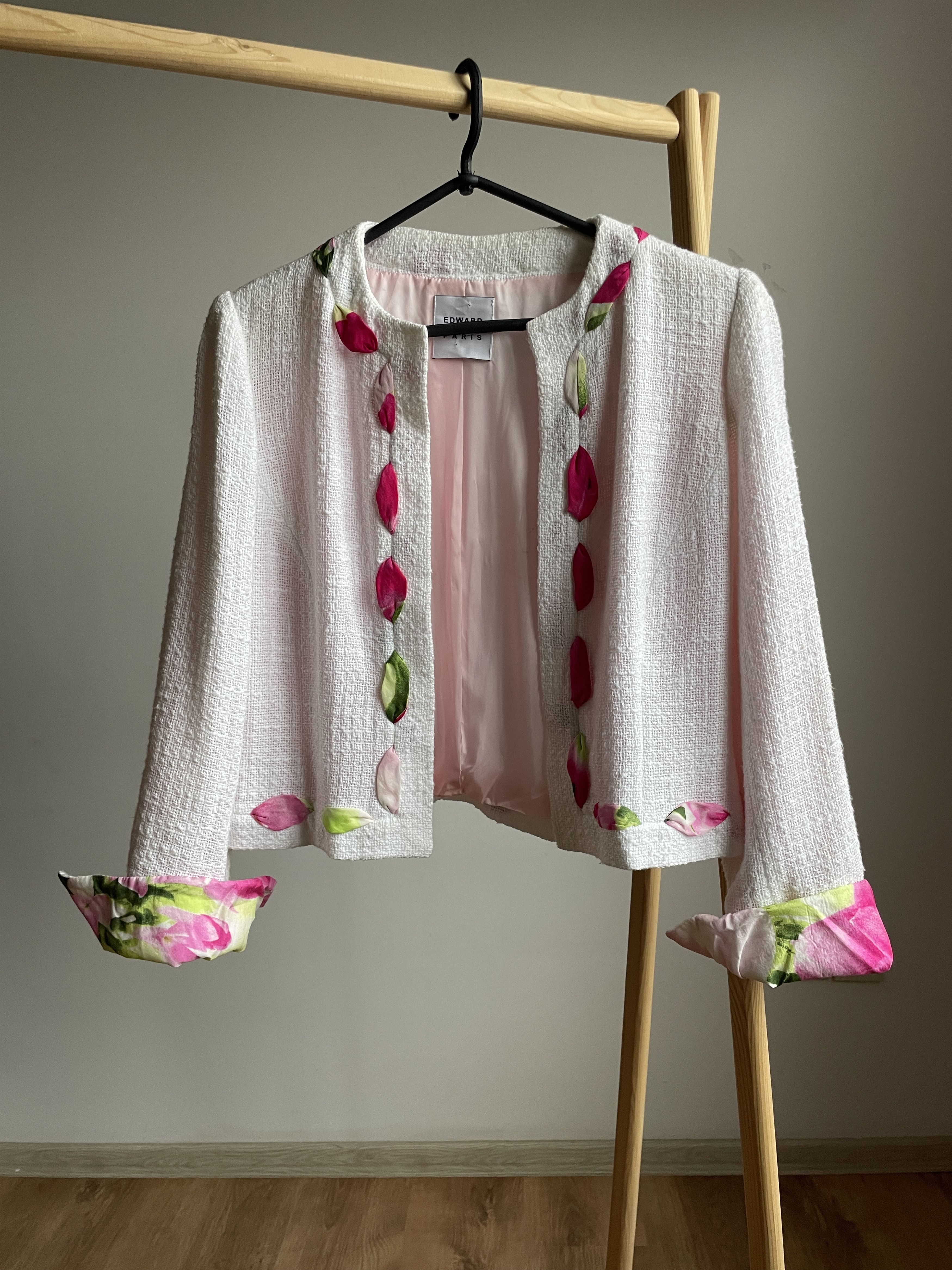 Other Edward Achour Paris Womens Boucle Tweed Open Front Blazer Size S / US 4 / IT 40 - 1 Thumbnail