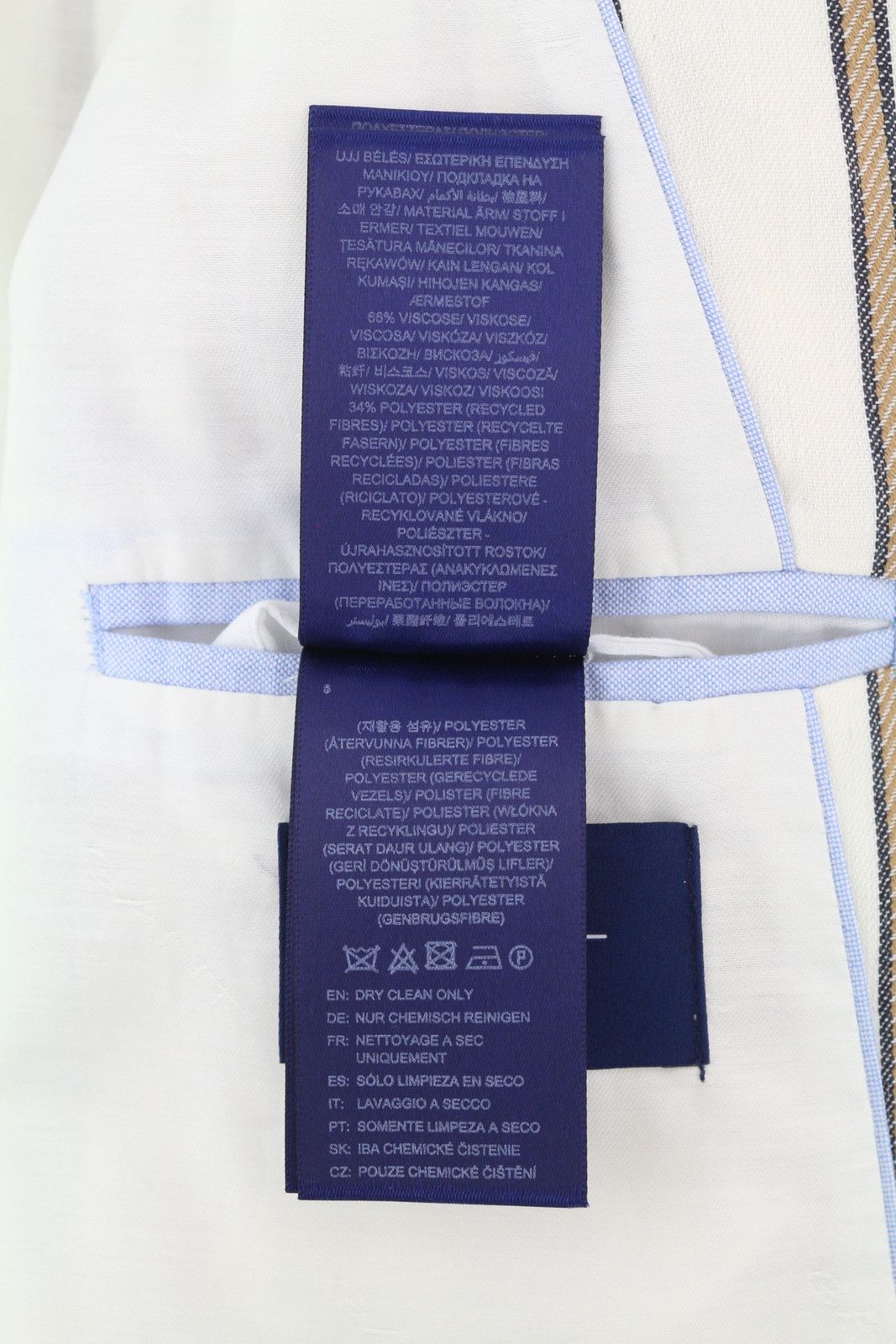 Gant STRIPE LINEN EU36 Off-White Linen Notch Blazer 85336 Size S / US 4 / IT 40 - 12 Thumbnail