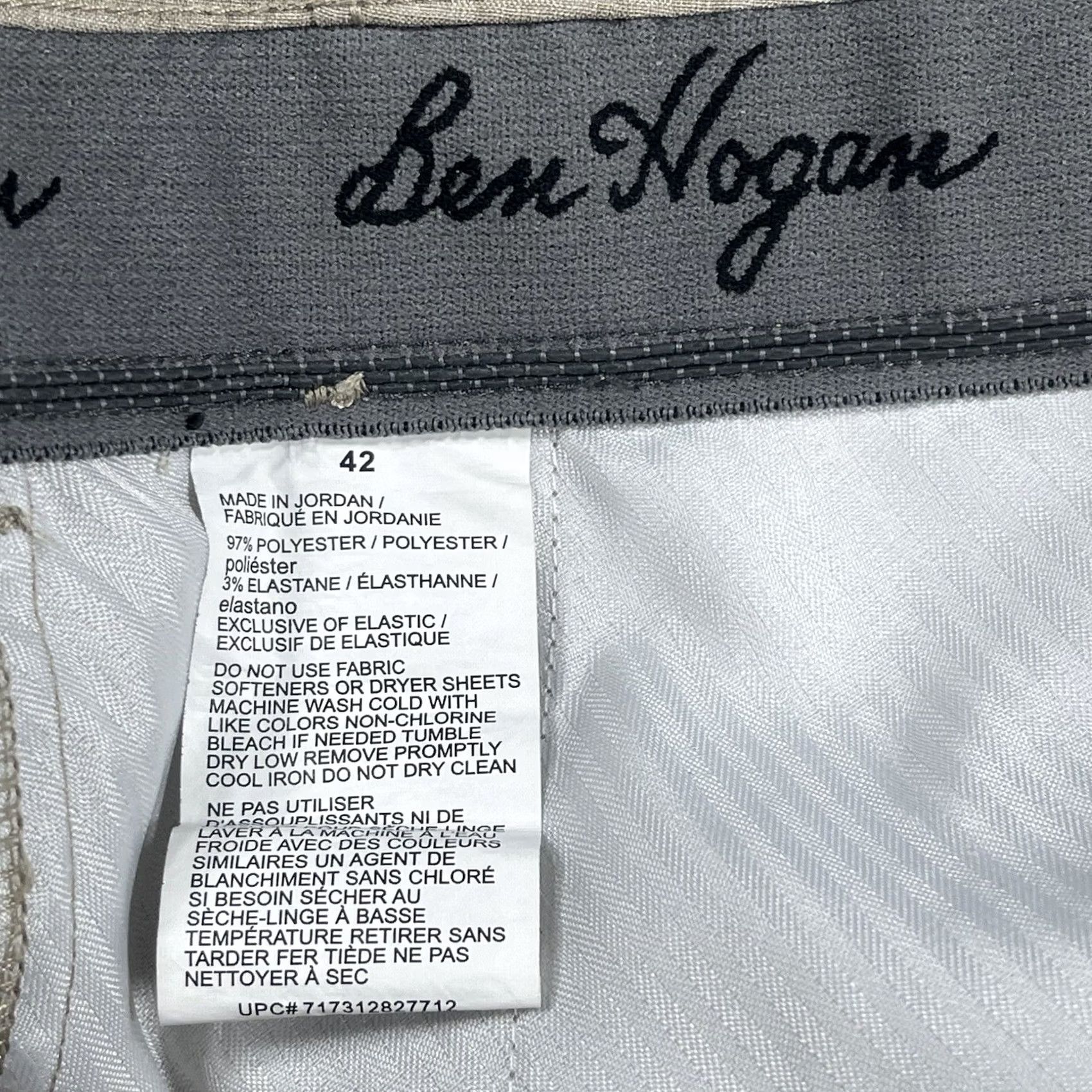 Hogan Ben Hogan Mens Size 42 Shorts Beige Flex Stretch Flat Front Khaki Chino Slacks Size US 42 / EU 58 - 7 Thumbnail