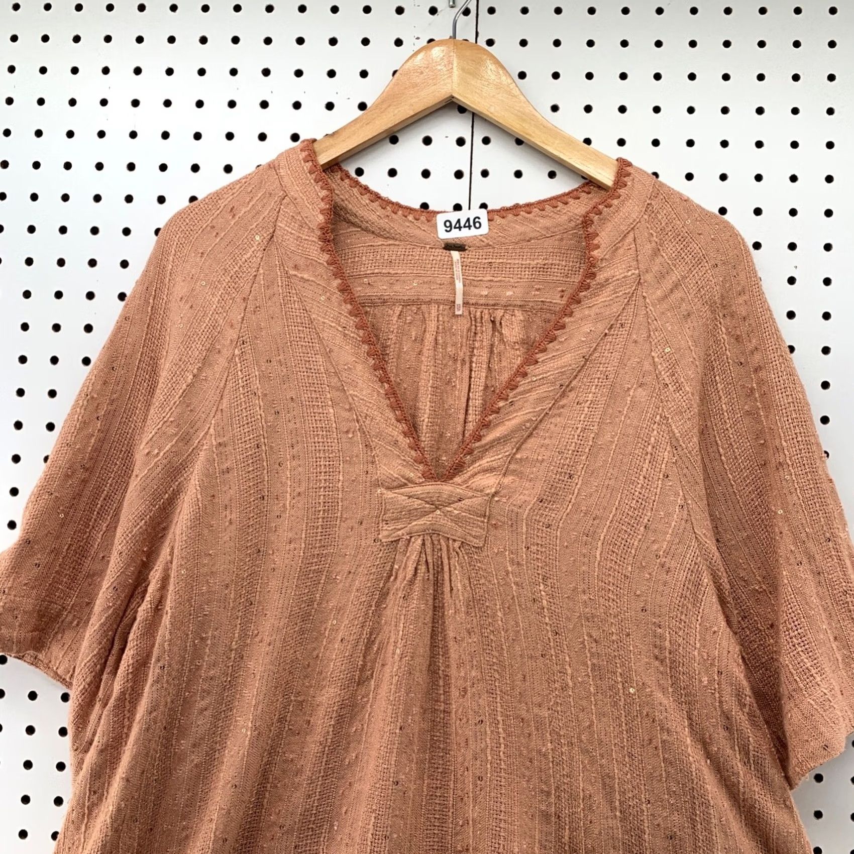 Free People Free People Blouse V-Neck Sequin Get Over It Shirt Pink XS Womens Size XS / US 0-2 / IT 36-38 - 4 Thumbnail