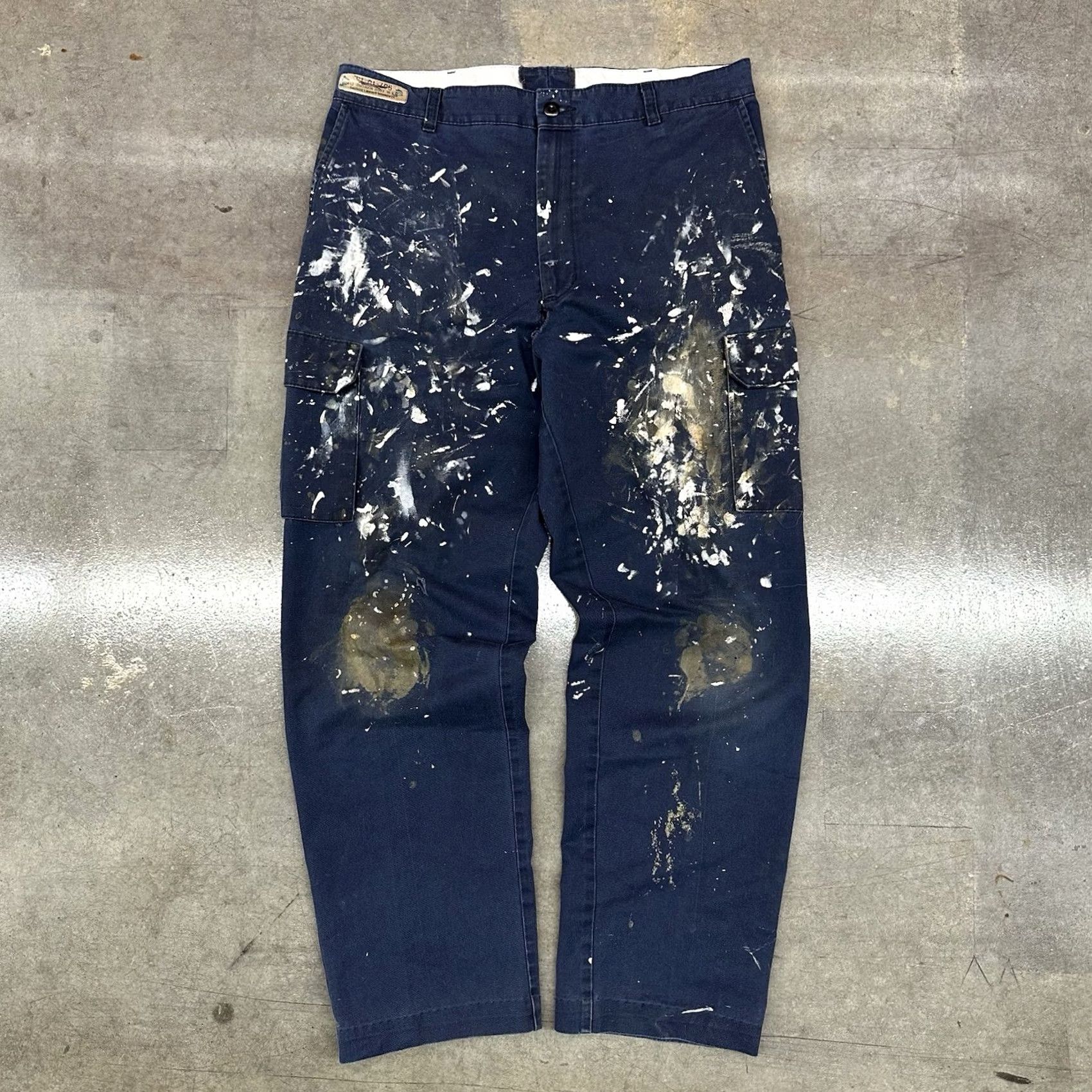 Red Kap VINTAGE Red Kap Cargo Pants Men’s Blue 36x30 Workwear Distressed Cotton Blend Straight Leg 30in Inseam Mens Size US 36 / EU 52 - 2 Thumbnail