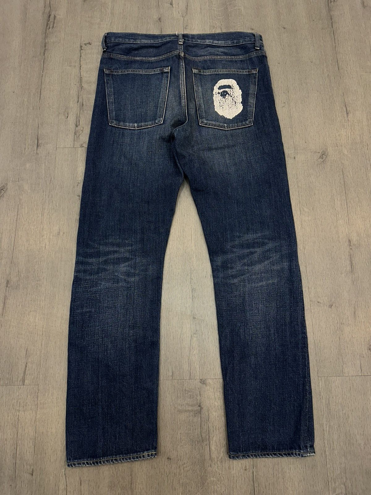 Bape A Bathing Ape (BAPE) Selvedge Denim Jeans – Ape Head Pocket Size US 32 / EU 48 - 1 Thumbnail