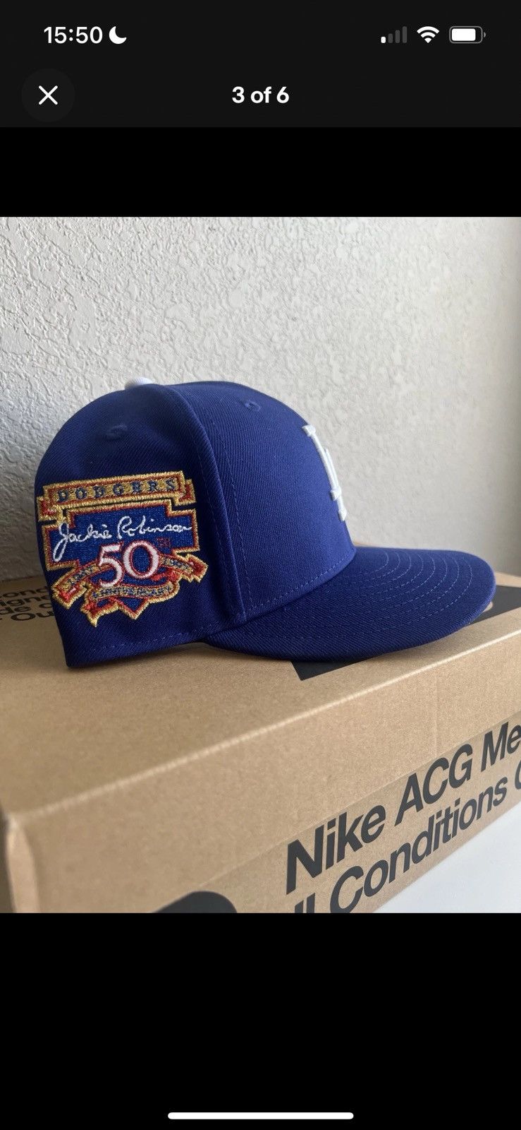 New Era Los Angeles Dodgers 50th Anniversary Patch Fitted Hat 7 3/8 Size ONE SIZE - 3 Thumbnail