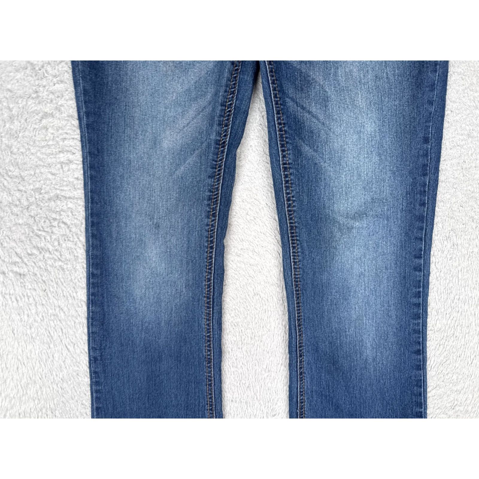 Vintage WallFlower Jeans Juniors 9 Blue Mid Rise Bootcut Stretch Denim Medium Wash 28x30 Size 30" / US 8 / IT 44 - 3 Thumbnail
