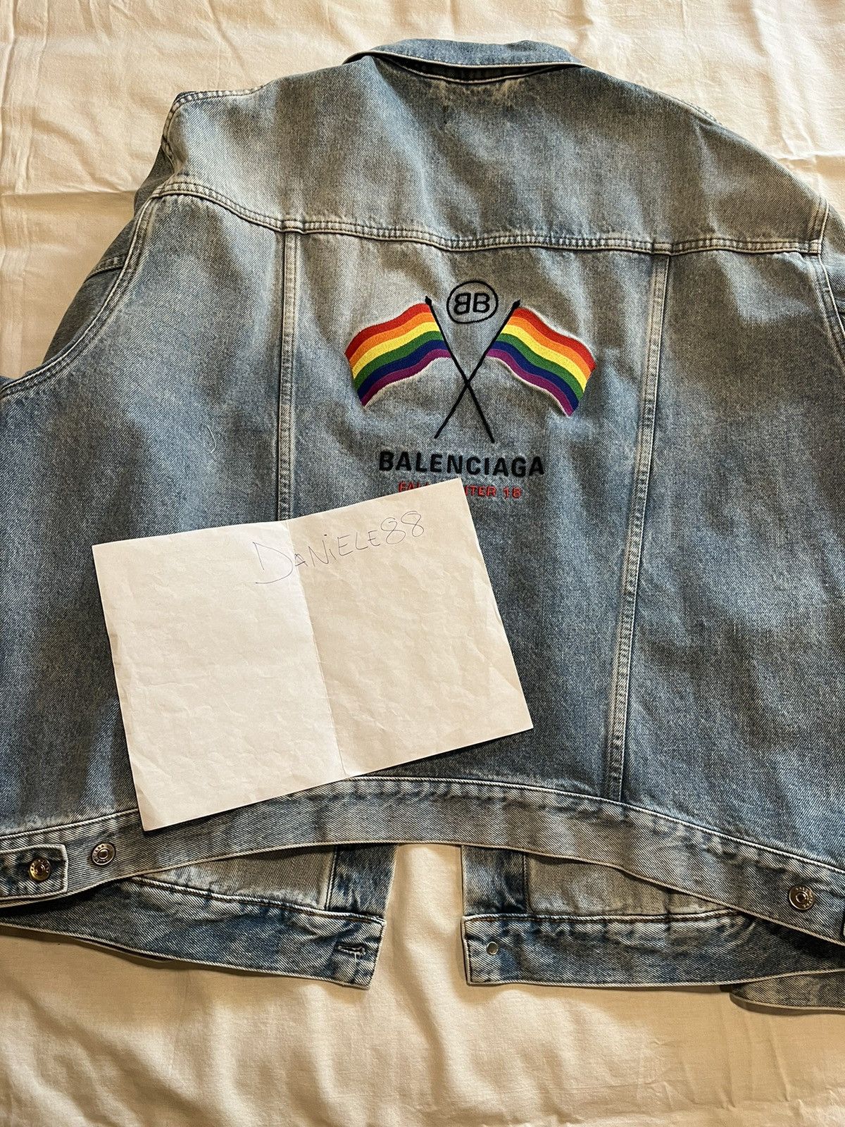 Balenciaga Balenciaga pride oversized denim jacket. Size US L / EU 52-54 / 3 - 14 Thumbnail