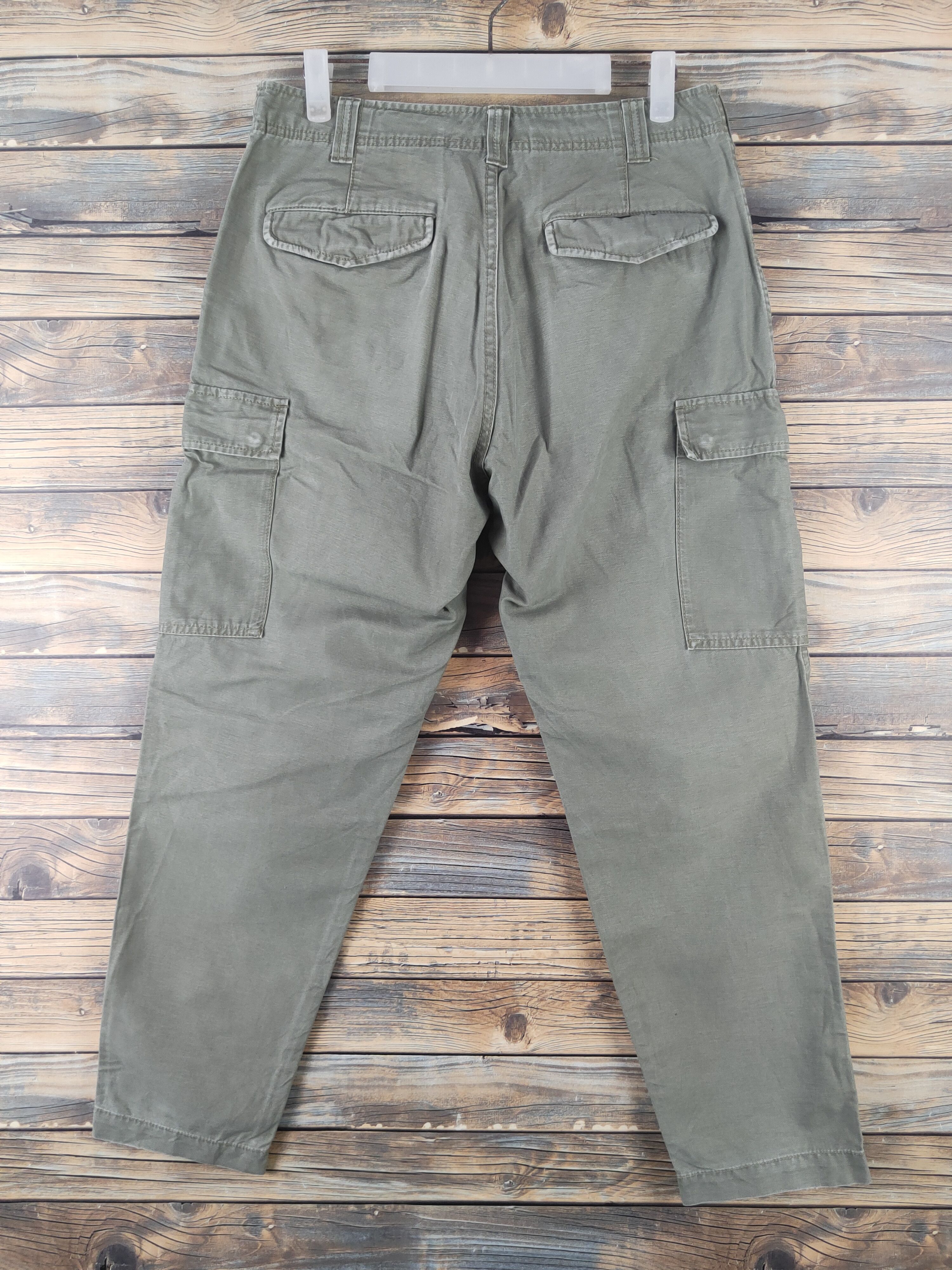 Japanese Brand DLL Global Work Army Green Multipocket Cargo Pants #1912 Size US 30 / EU 46 - 7 Thumbnail