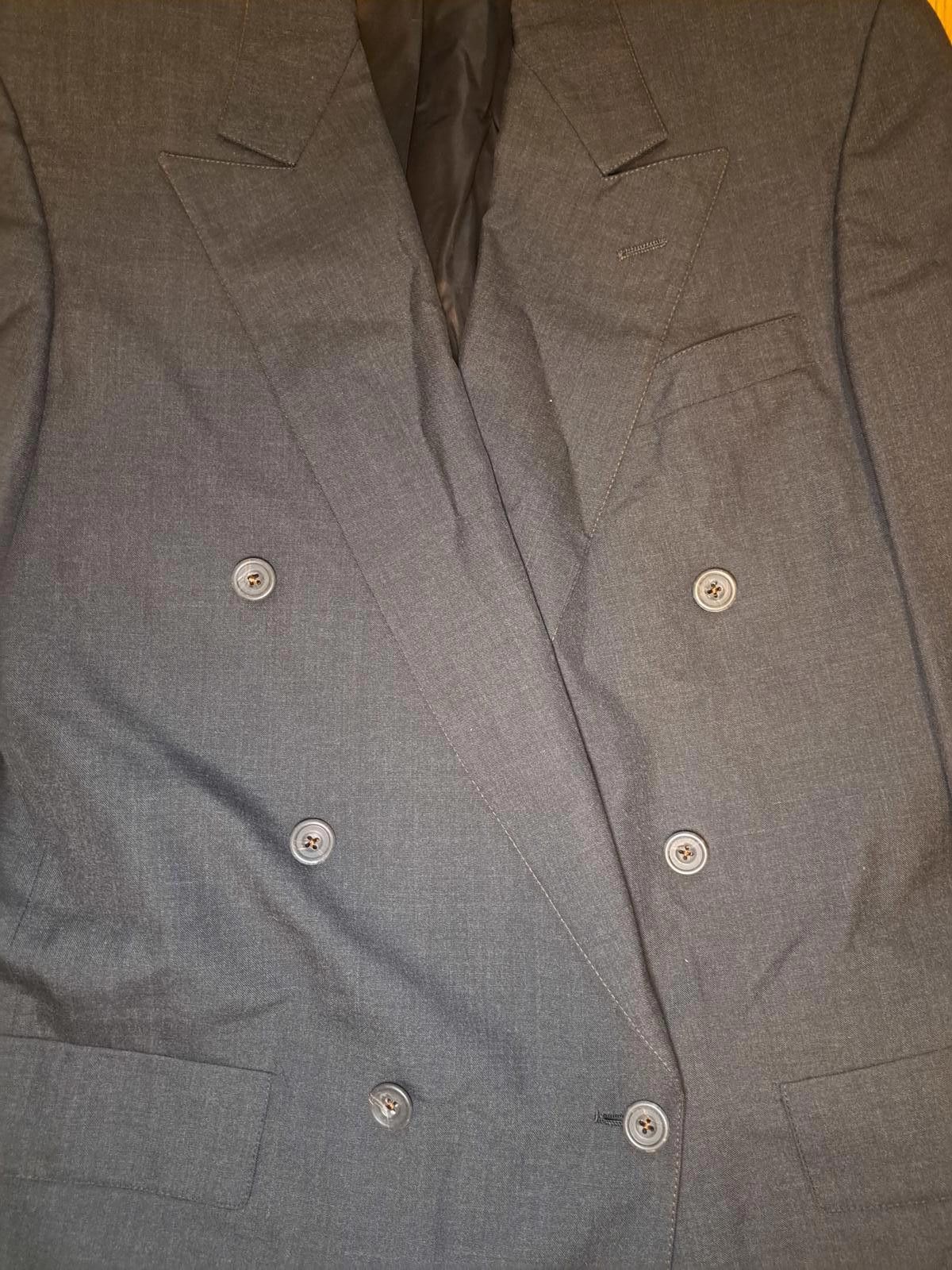Hart Schaffner Marx Hart Schaffner Marx Double Breasted Suit Jacket 40L Gray Size 40L - 3 Thumbnail