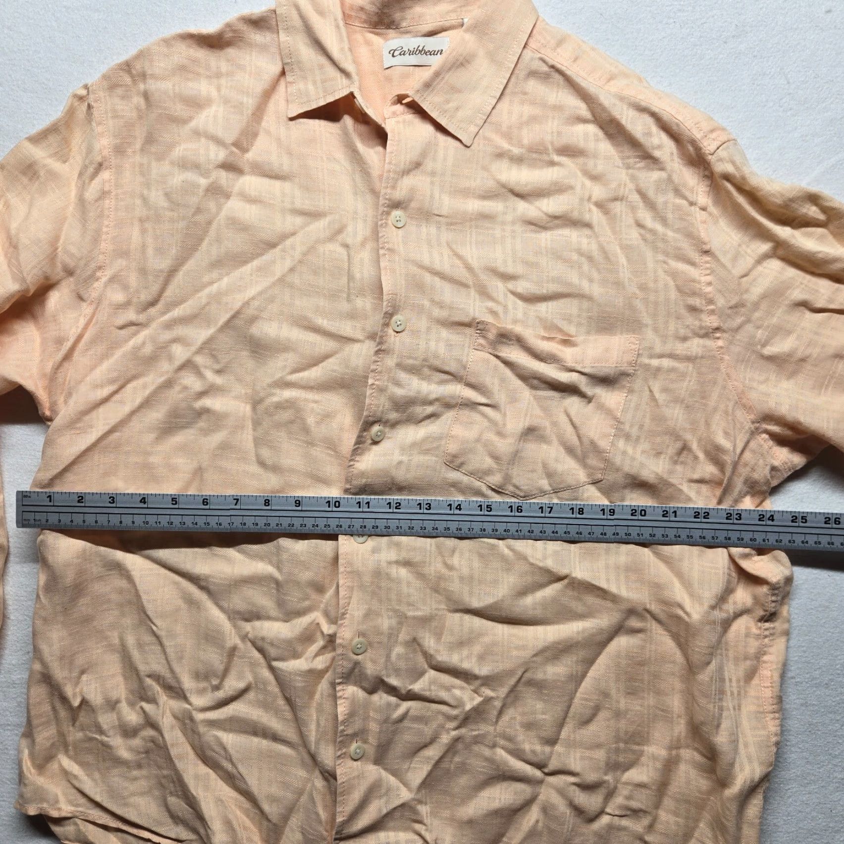 Vintage Caribbean Button Up Shirt Long Sleeve Pink/Salmon Adult Men's XL Extra Large Size US XL / EU 56 / 4 - 4 Thumbnail