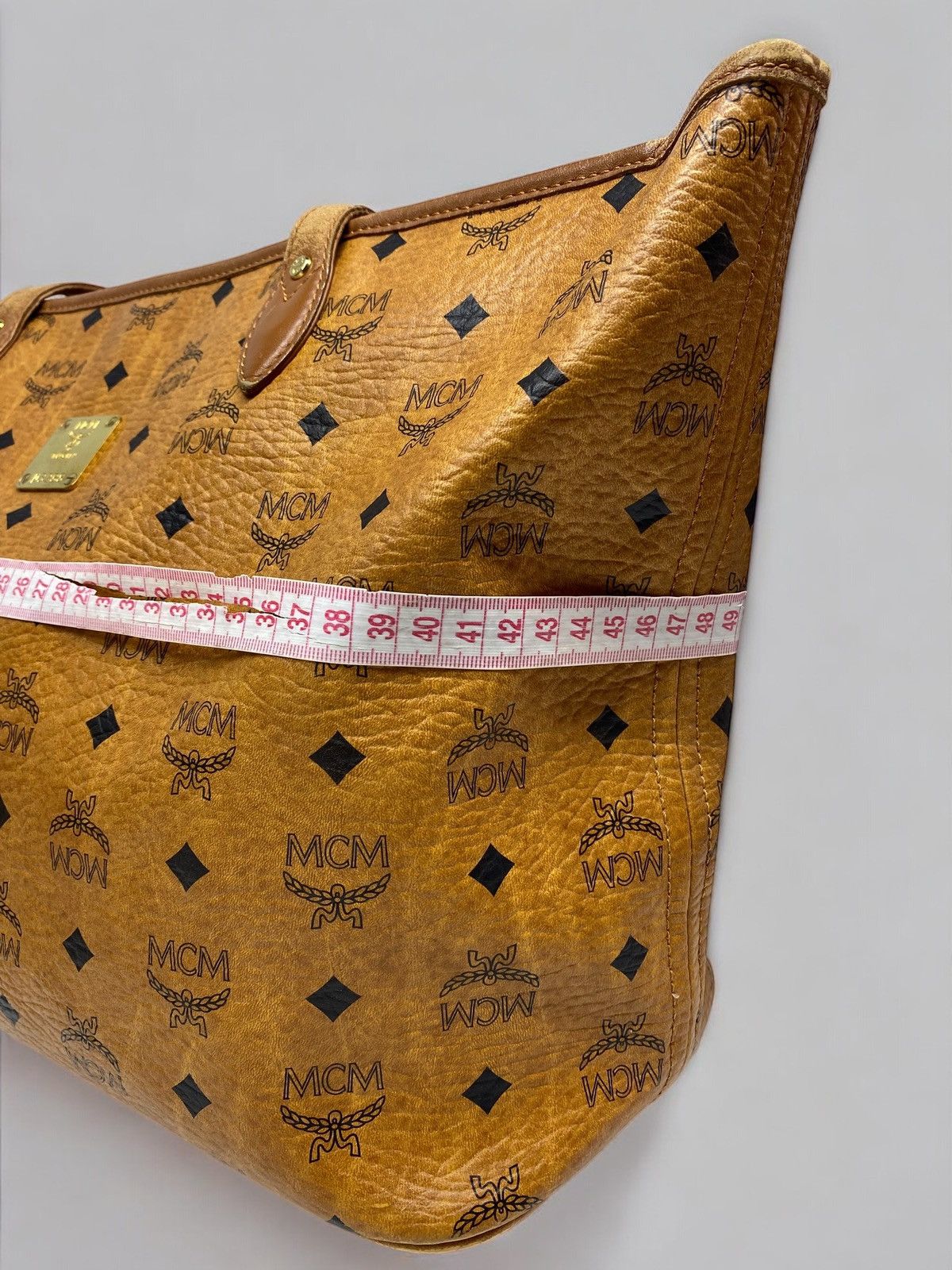 MCM MCM Visetos Tote Bag Cognac Brown Monogram Leather Bag Size ONE SIZE - 25 Thumbnail