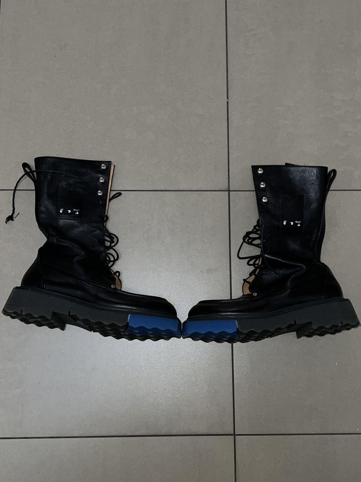 image of Off White Off-White Sponge Combat Boot in Black, Men's (Size 10)