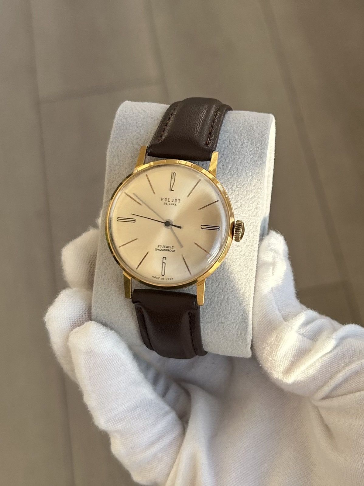 image of Vintage Retro Authentic Poljot Watch Gold Plated, Men's