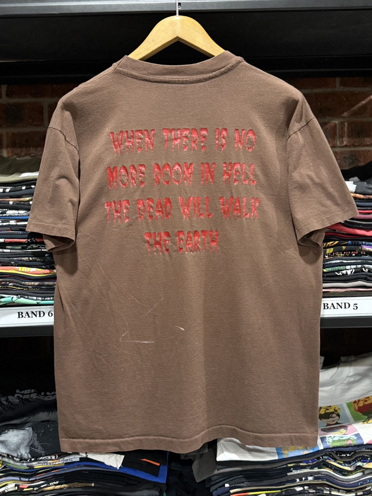 Expert Horror × Vintage Vintage 90s Skull Wording The Dead Will Walk The Earth Faded Size US L / EU 52-54 / 3 - 2 Thumbnail