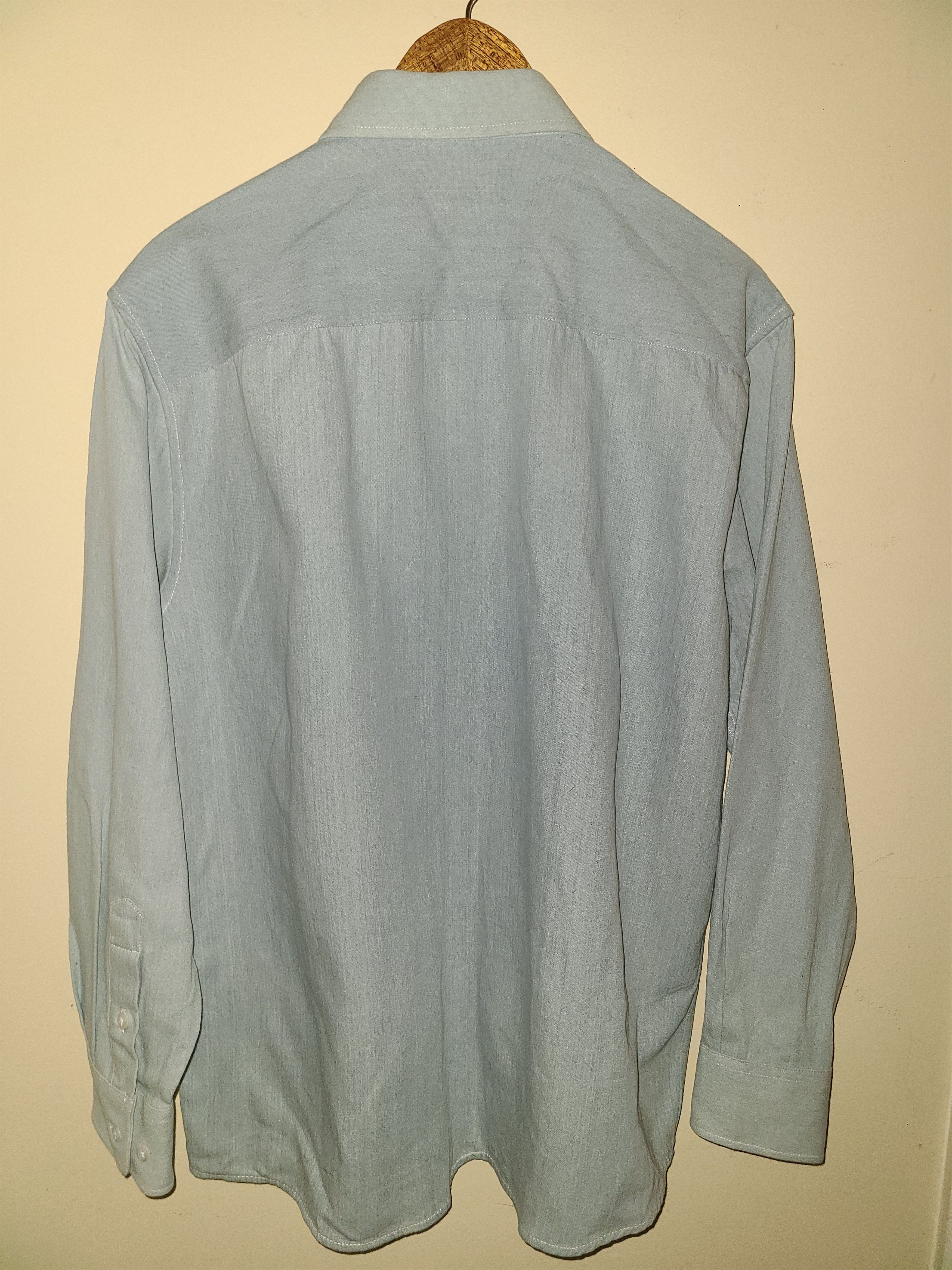 Atticus Blue Oxford Embroidered Shirt Settings Atticus Torre Size US L / EU 52-54 / 3 - 2 Thumbnail