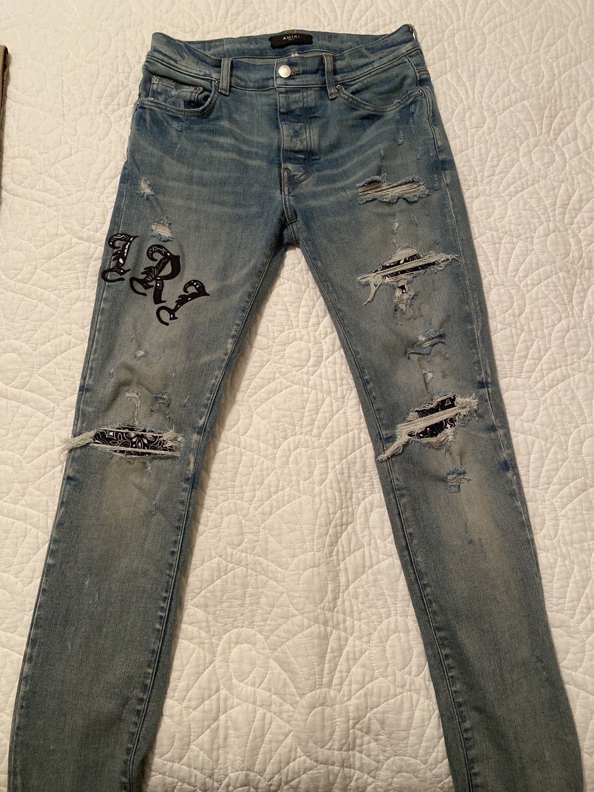 Amiri Amiri Jeans Old English Logo - Clay Indigo Size US 31 - 1 Thumbnail