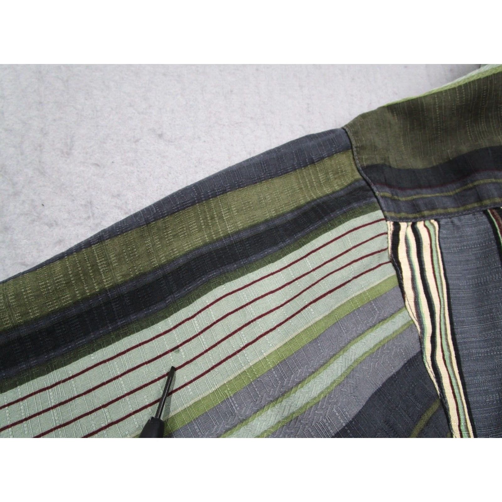 Tommy Bahama TOMMY BAHAMA Shirt Mens XL Green Striped Short Sleeve Silk Button-Up Hawaiian Size US XL / EU 56 / 4 - 4 Thumbnail