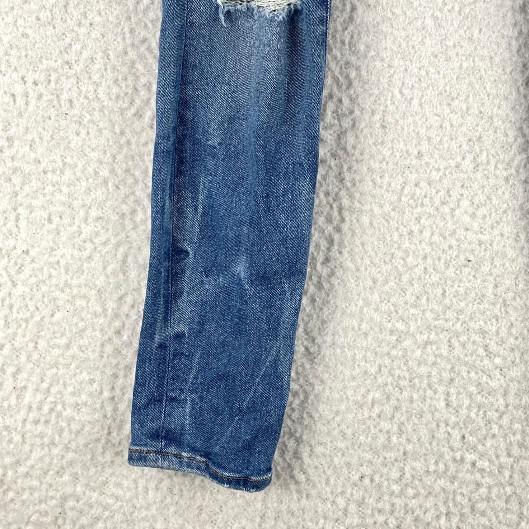 Frame Frame Jeans Womens Size 27 Blue Denim Ali High Rise Cigarette Distressed 5-Pocket Regular Size 27" / US 4 / IT 40 - 4 Thumbnail